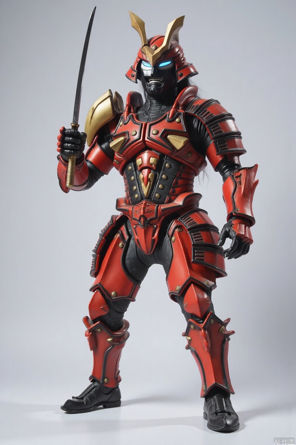 kusazuri,samurai,sheath,katana,japanese armor,mecha,pauldrons,horns,gloves,armor,spikes,weapon,full armor,helmet,mask,cover,gauntlets,shoulder armor,breastplate,samurai,mecha,white armor