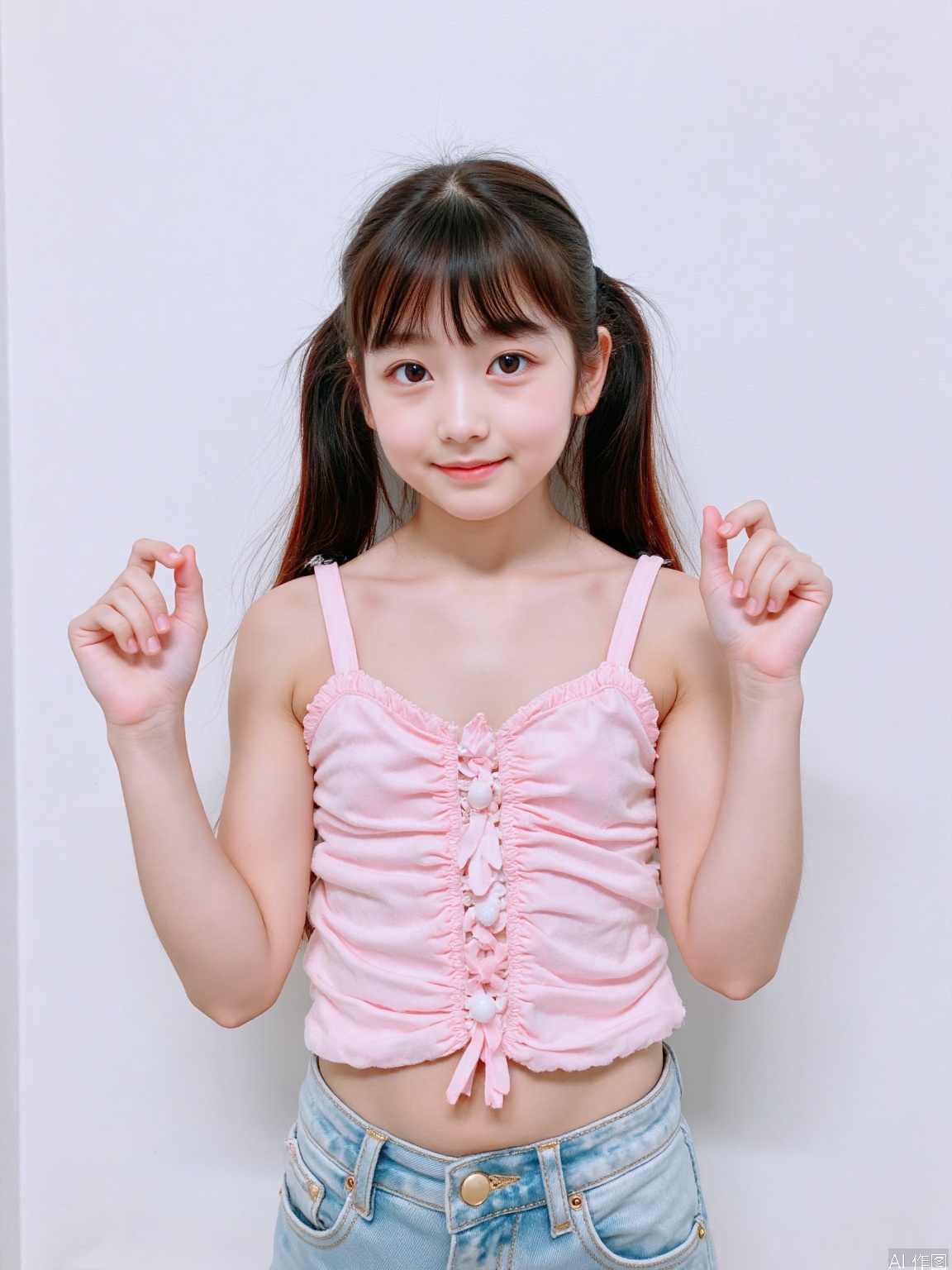 A close-up portrait of an Asian TEENAGE GIRL ,UPPER BODY,NO CLOTHING,