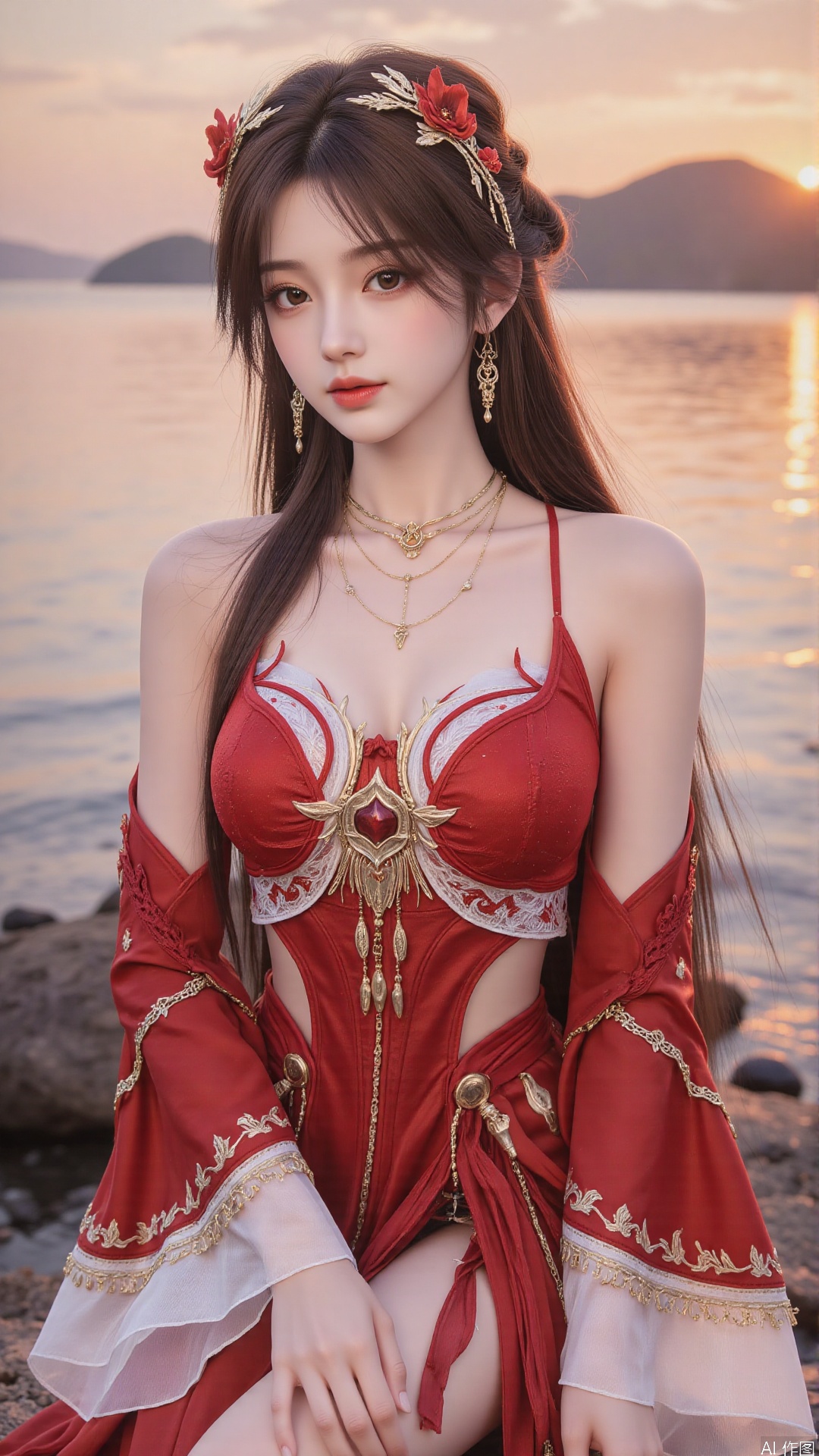 1girl, solo, brown hair, looking at viewer, brown eyes, perfect body, scenery, sharp focus, best quality, masterpiece, detailed outfit, illustration, perfect eyes, finely detailed beautiful anime eyes, realistic skin, intricate details, best lighting, depth of field, ultra high resolution, full body 