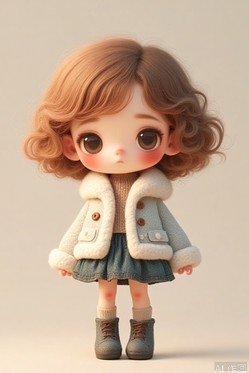 a doll, 3d, {ethnicity} {gender}, weared {garment color} {garment}, {eye color} eyes, {hair style} {hair color} hair, ((full body, Chibi)), Doll blind box