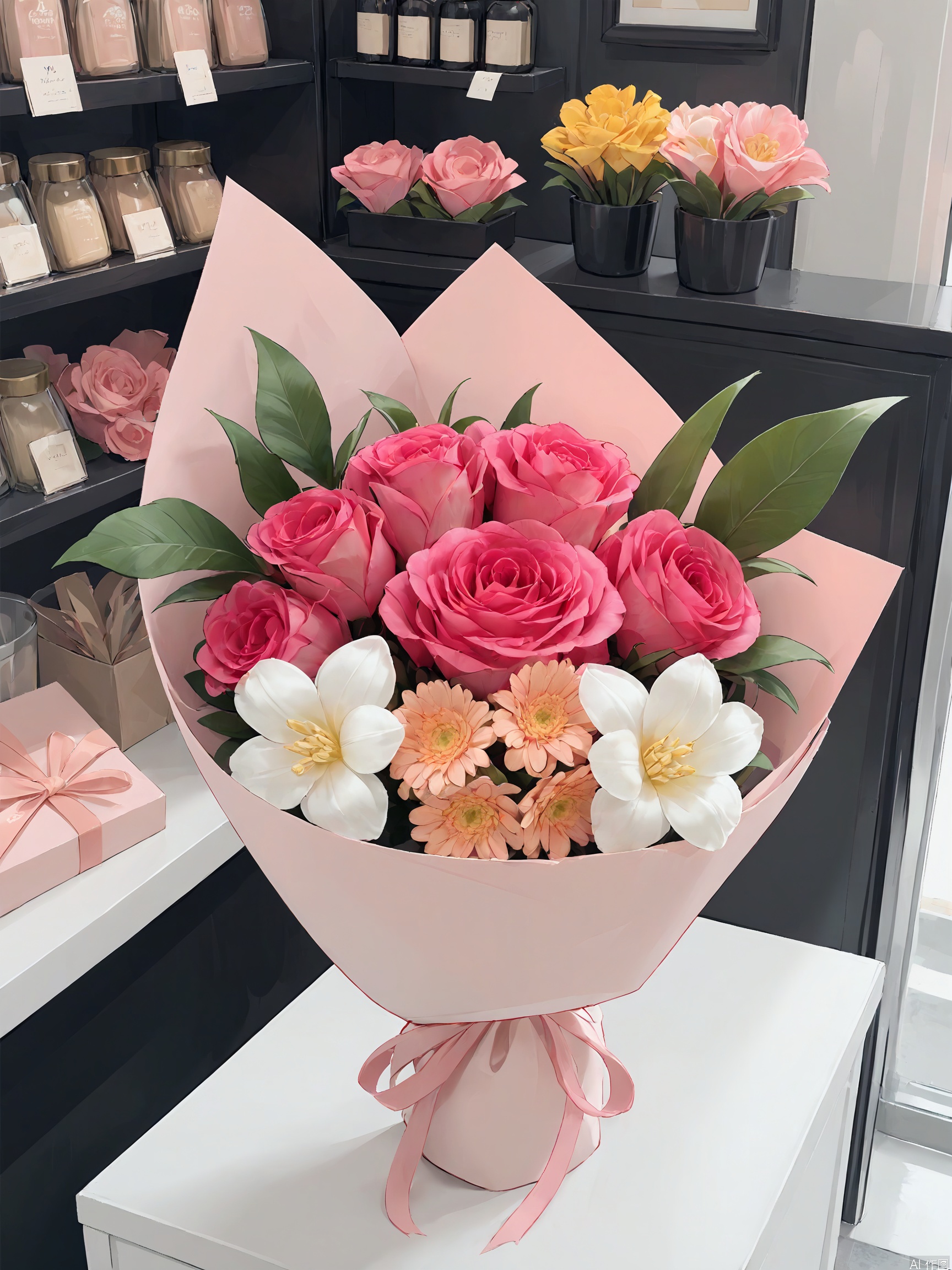Product display, a bouquet of flower