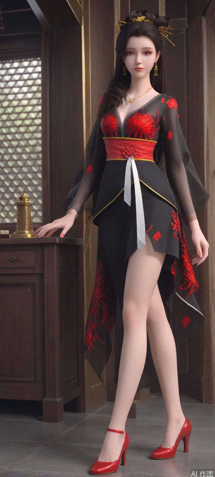 score_9,score_8,(high definition, Best quality, masterpiece, 4K, exquisite skin), 1girl, solo, breasts, looking at viewer, (diamond and beam background:1.1), full_body