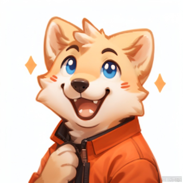 solo, smile, , simple background, white background, closed mouth, emoticon, :3, animal, Fur_soft, animal focus