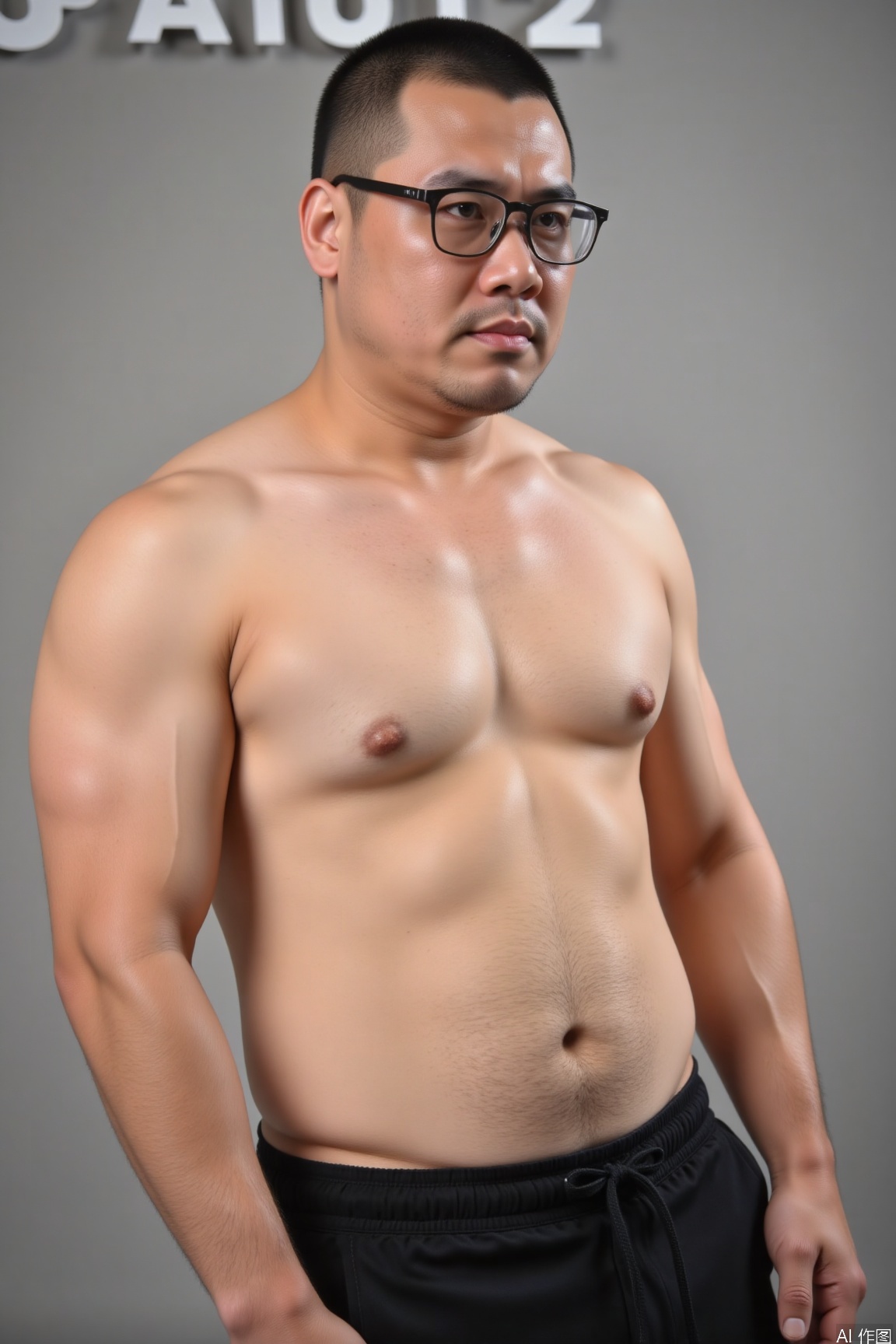  asianman,A man with excellent temperament,manly,topless,Fat covered muscle physique