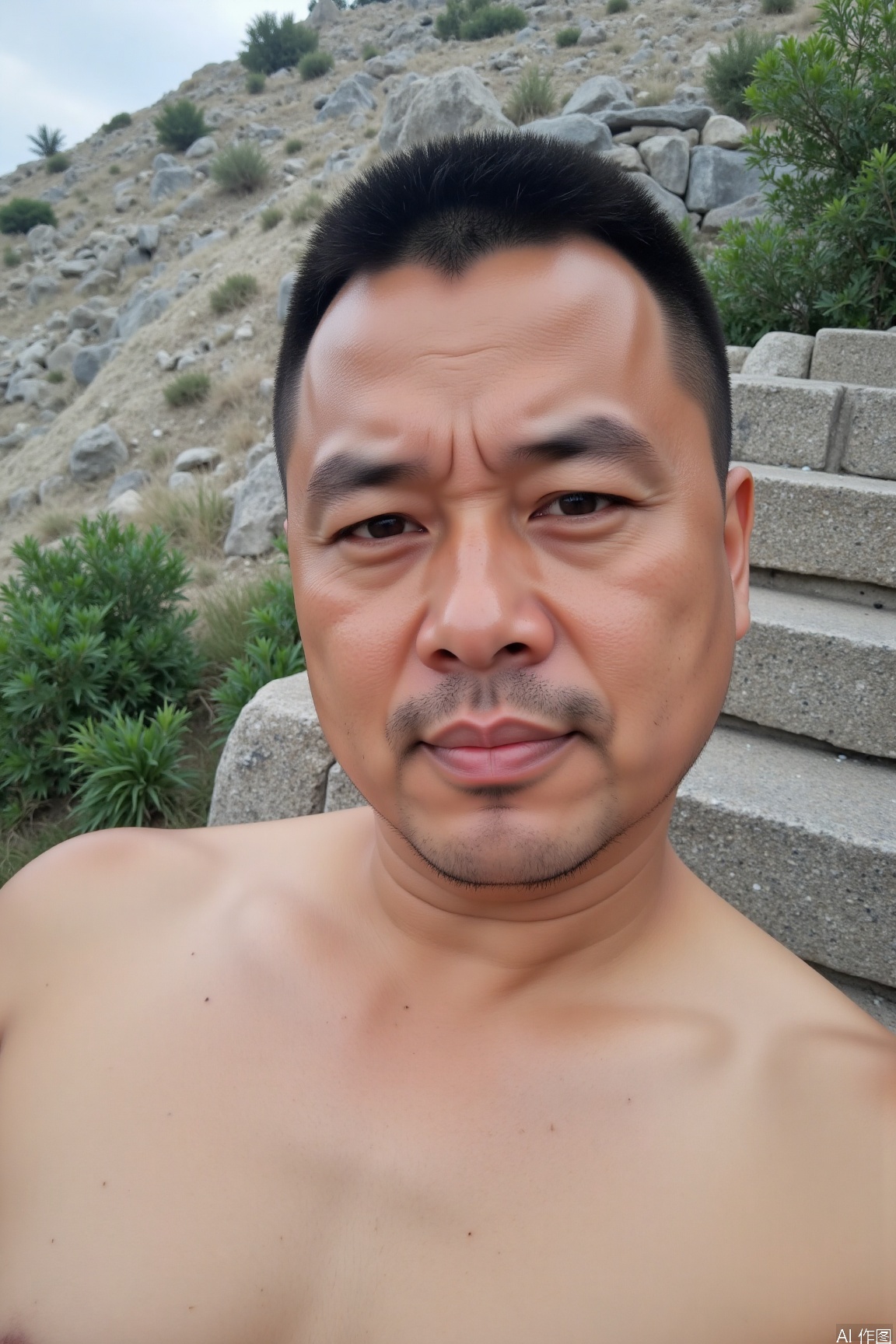 asianman,A man with excellent temperament,manly,outdoor,shirtless