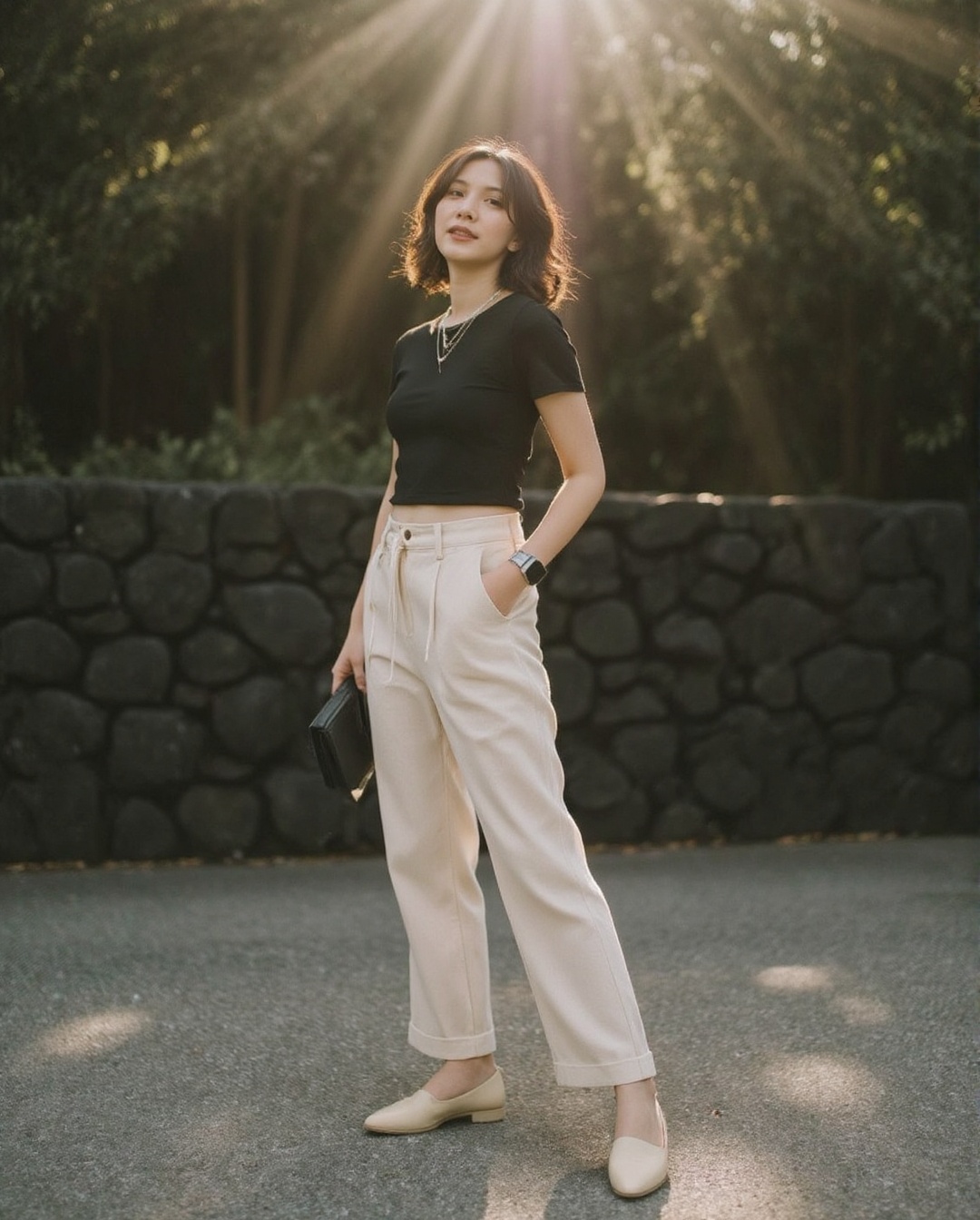Create a realistic photoshoot scene using a Canon EOS 1D camera with a 50mm Canon RF lens set at f/1.4 aperture. Capture a...