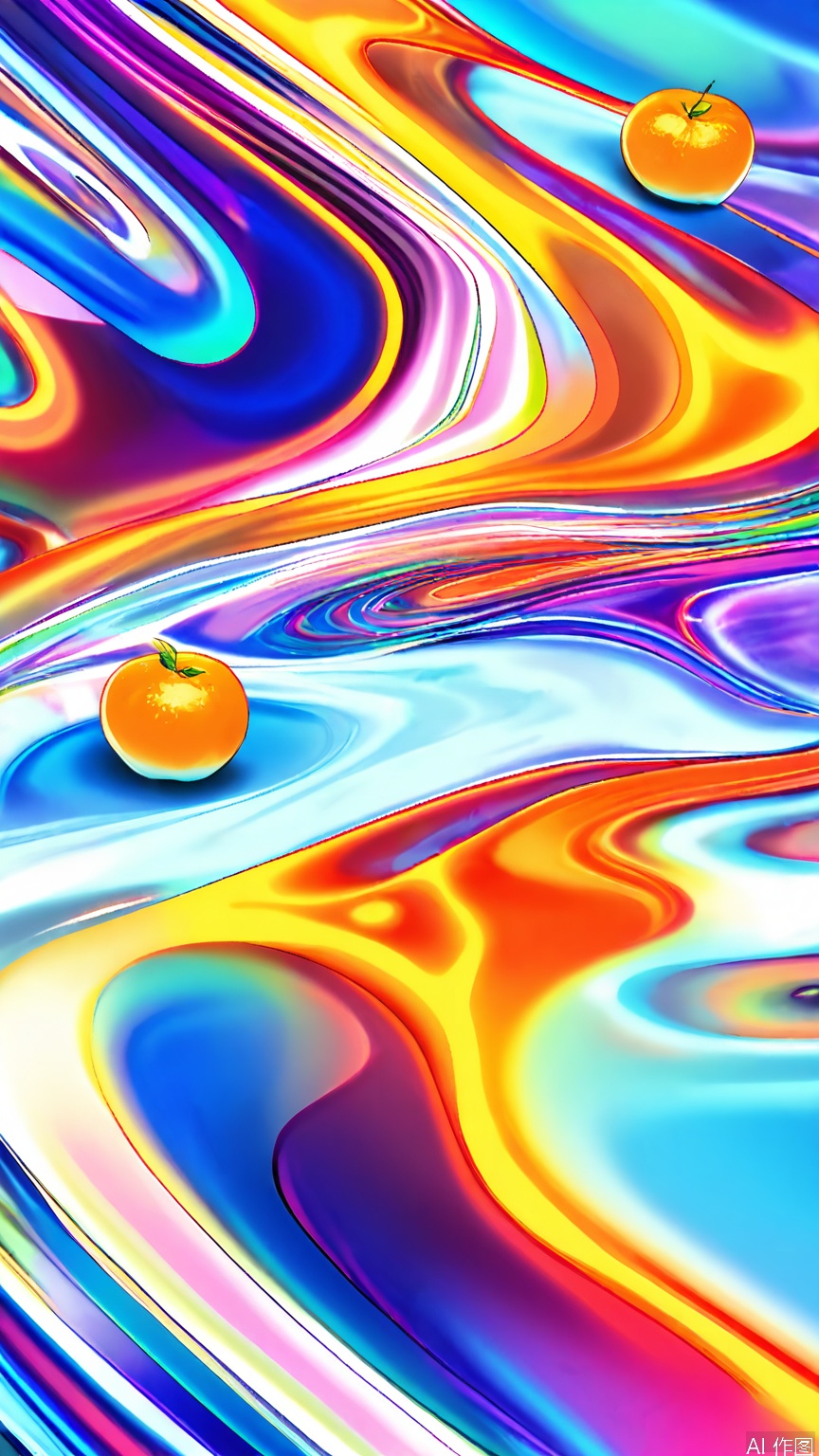 LTTX, A digital artwork featuring a mesmerizing abstract pattern with flowing, wavy lines. The color palette includes deep blacks, vibrant blues, and warm oranges, creating a dynamic interplay of light and shadow. The image has a glossy, liquid-like texture, reminiscent of molten metal or water. The composition is balanced and visually engaging, with the wavy lines appearing to ripple across the canvas. The style is reminiscent of digital art with a focus on smooth gradients and fluid motion. The overall effect is both soothing and energetic, making it a captivating piece.
