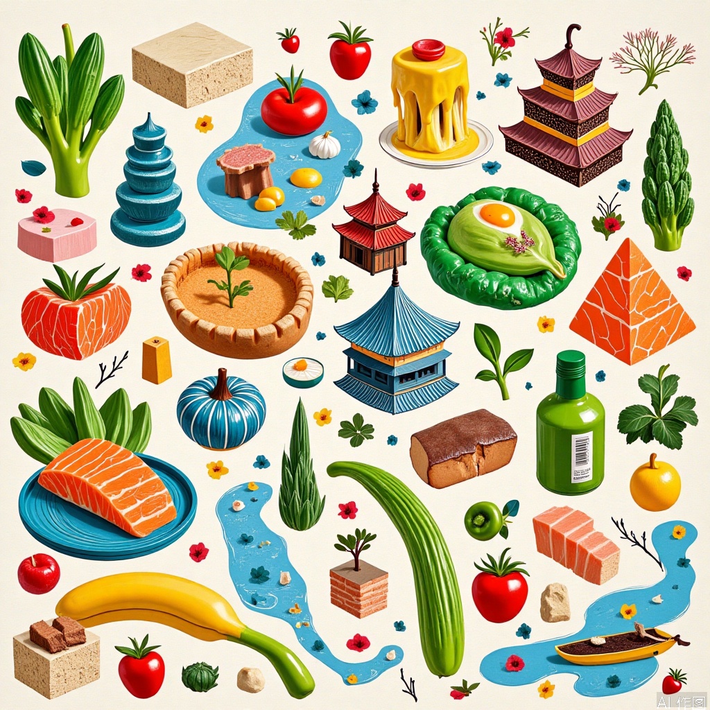,Matisse style illustration,Food beauty