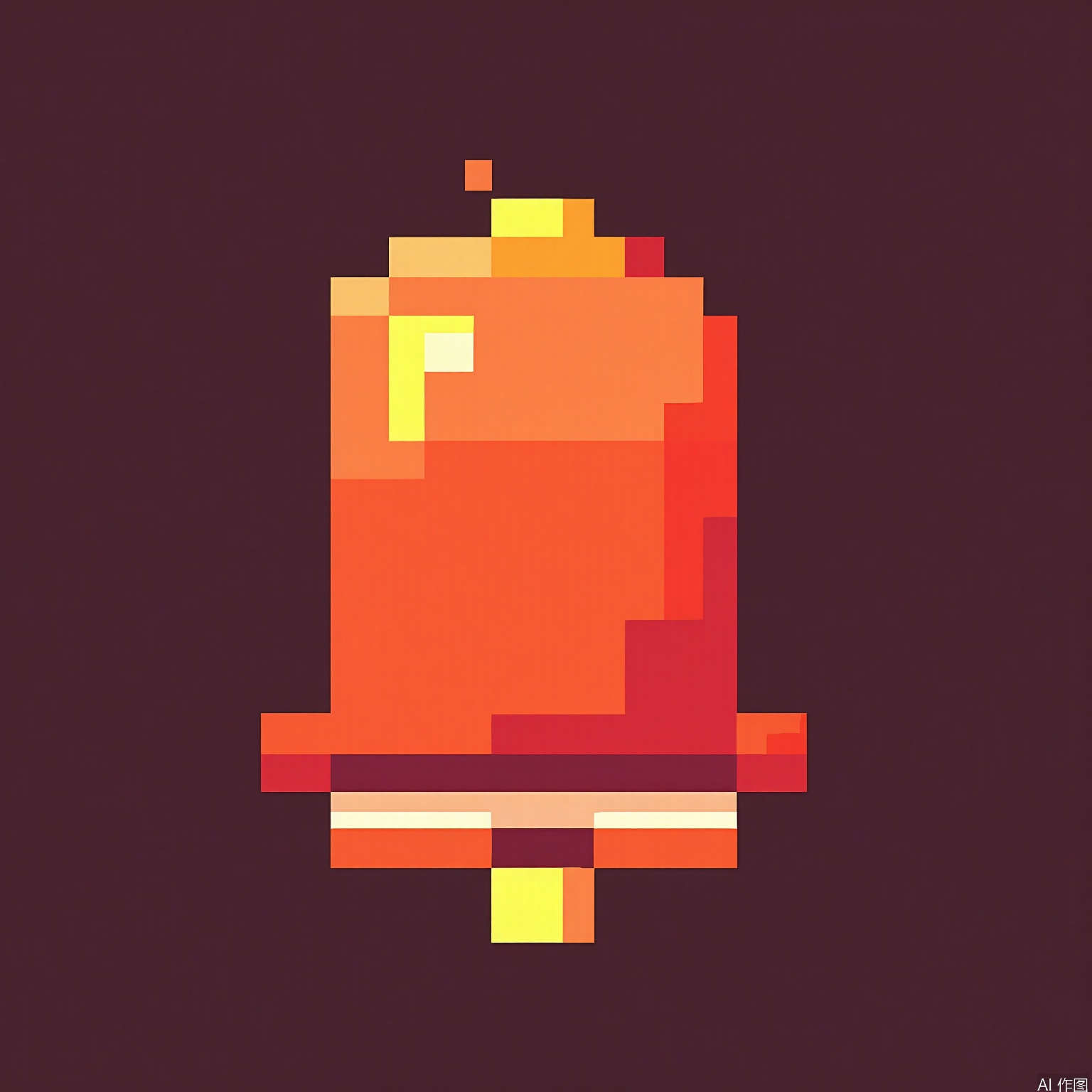 XSF, A pixel art stock alert bell, ringing in shades of red and orange, with a pixelated exclamation mark inside.
