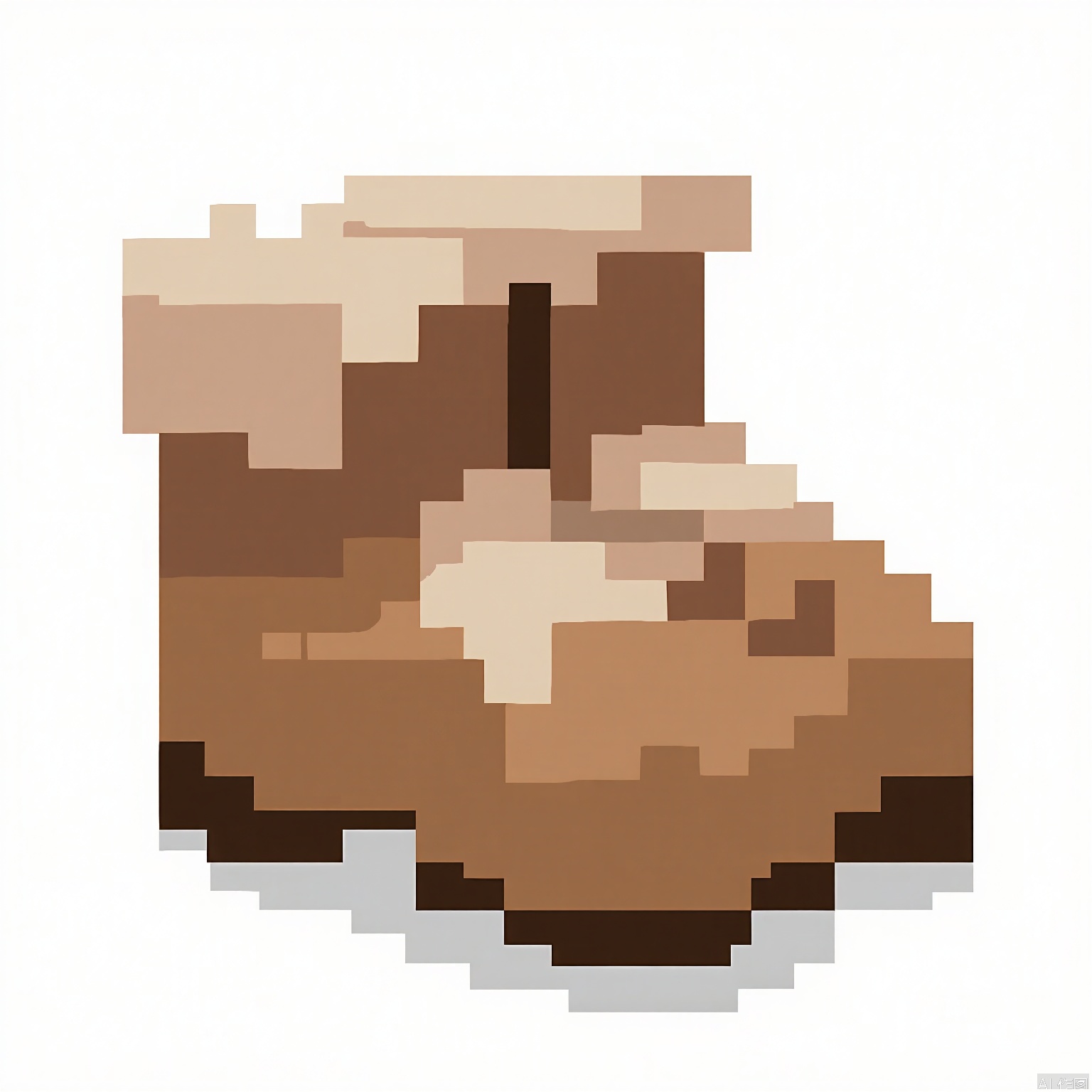 XSF, A pixel art product category icon (e.g., shoes), in shades of brown and beige, with a pixelated lace detail.
