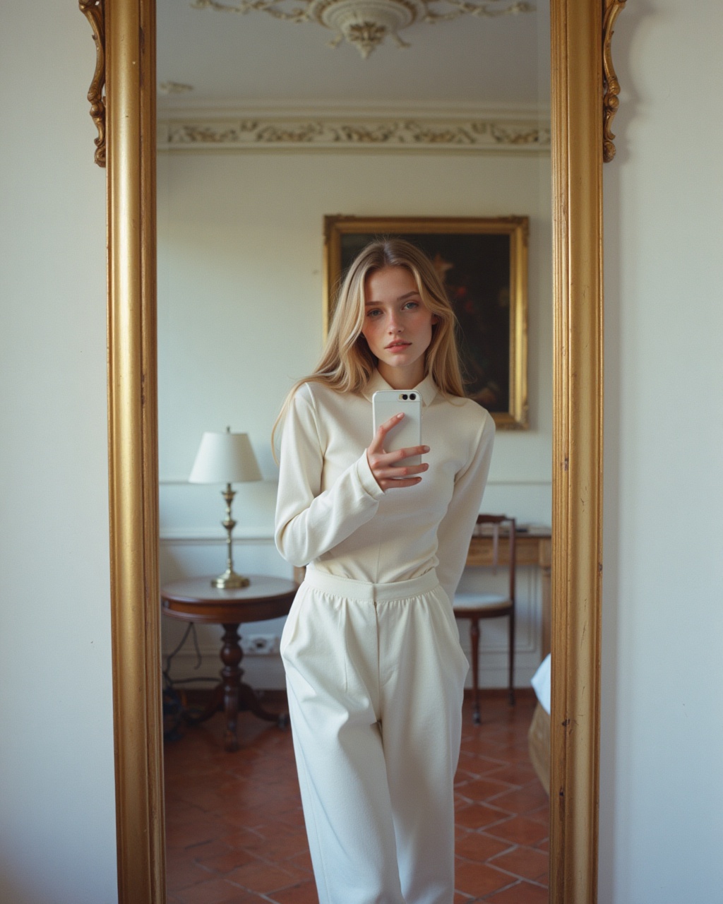 The image captures a moment in time,  a fleeting glance into the life of a young woman,  likely in her early twenties on T...