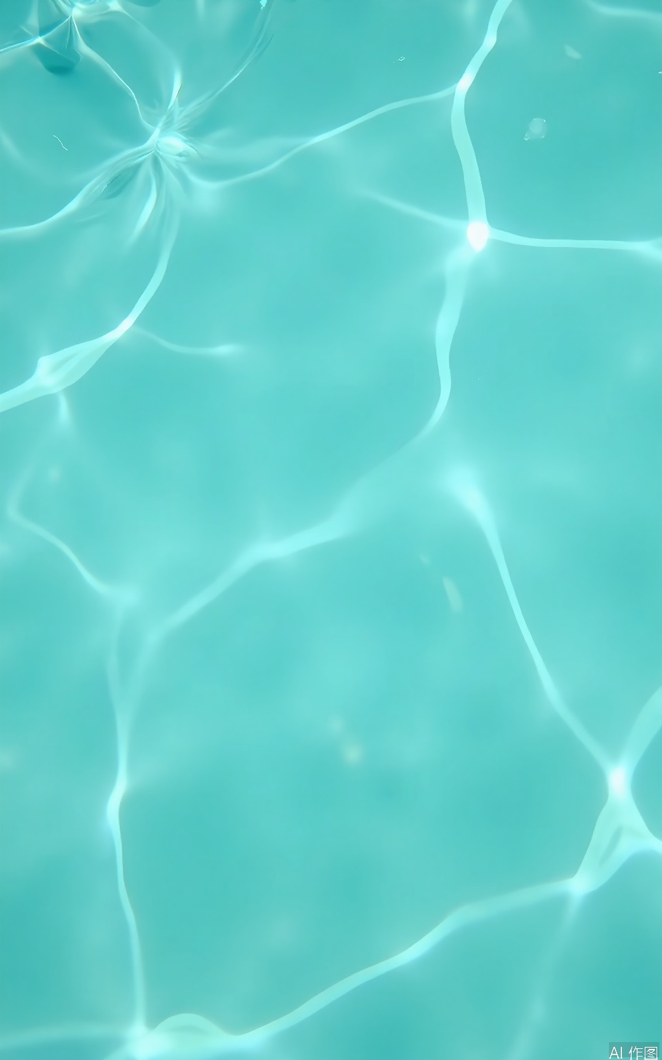 SBW, Photograph of a calm, clear blue swimming pool with gentle ripples on the water's surface. The pool's surface is smooth, reflecting the light, and creating a serene and peaceful atmosphere. The water is a vibrant turquoise, and the light creates subtle patterns and highlights. No objects, people, or other distractions are present in the image. The focus is entirely on the tranquil water, emphasizing its clarity and calmness. The overall mood is relaxing and refreshing.