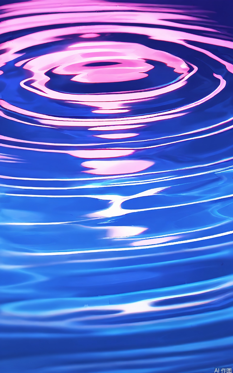 SBW, A photograph of two concentric circles forming ripples on the surface of a calm, light blue body of water, likely a lake or pond. The water is smooth and reflective, with gentle waves emanating from the center. The image is serene and minimalistic, with a soft, pastel color palette. The lighting is natural, casting subtle shadows and highlights on the water's surface. No objects or people are present in the image, focusing solely on the natural beauty of the water.
