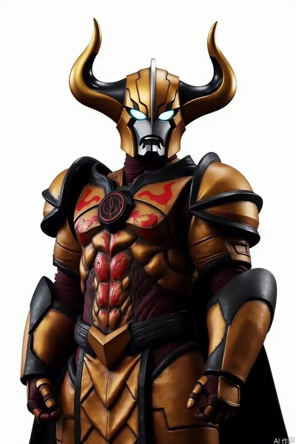masterpiece, best quality,solo,(white background:1.2),simple background,
looking at viewer,Absolute Diavolo,breastplate,gold armor,shoulder armor,mask,helmet,armor,horns