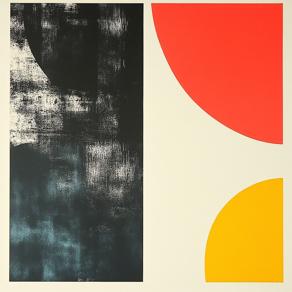 swiss design poster,  abstract geometric shapes,  texture on Tensor.Art