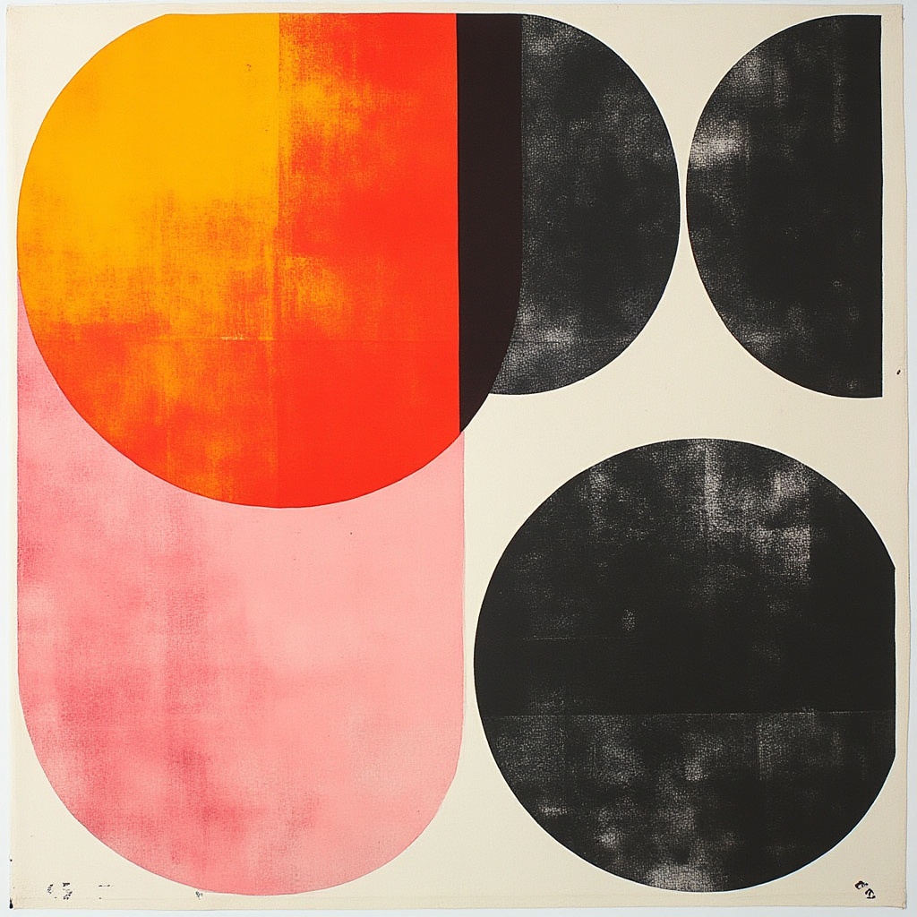 swiss design poster,  abstract geometric shapes,  texture on Tensor.Art