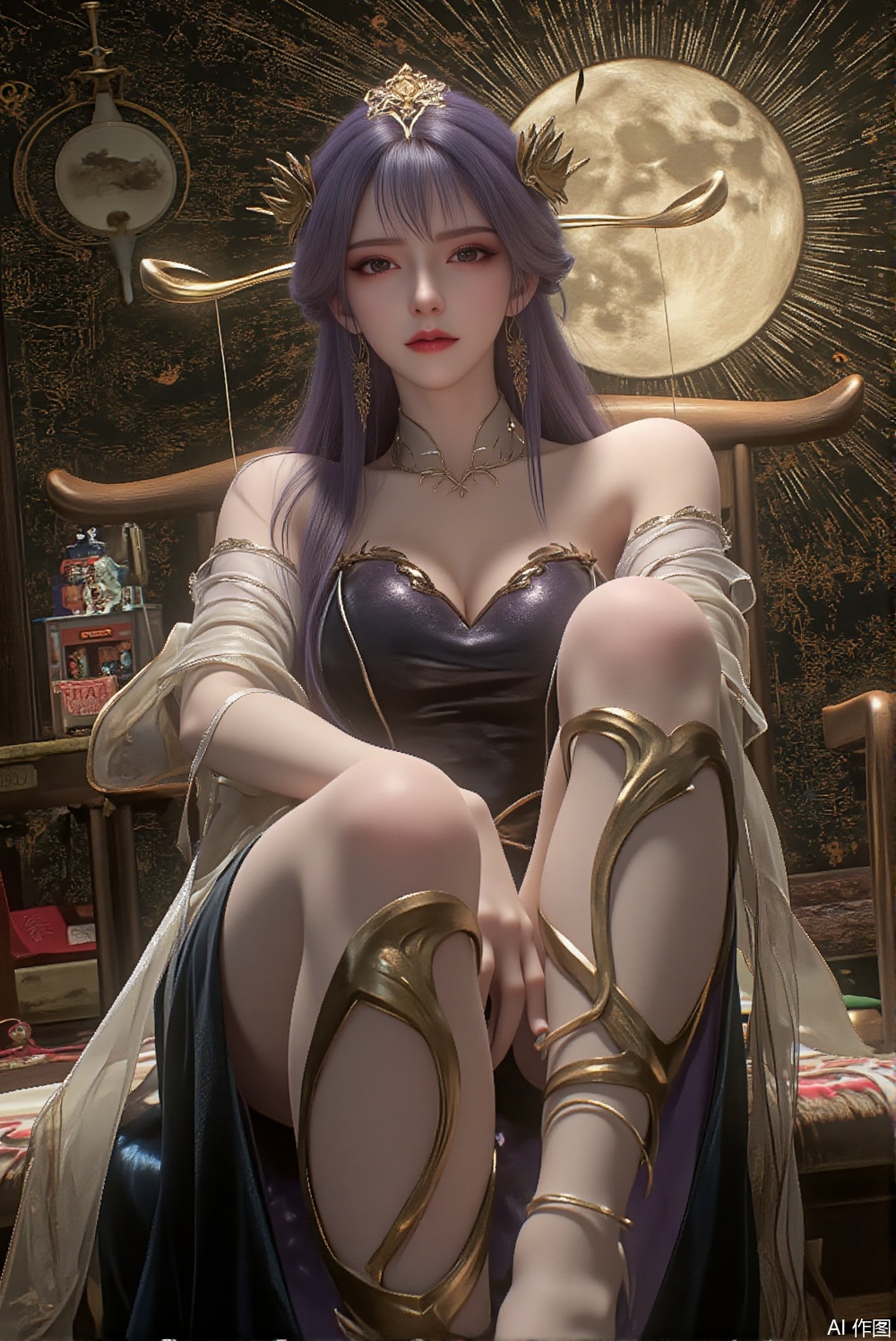 XUER dim moonlight,Extremely skinny slender girl,The exaggerated and deformed human body is full of India luxury and sexual metaphors,and the colors are insolent and dazzling,full of Japanese style,harmonious and multiple Buddhist atmosphere,Clear lines,(illustration:1.3),Unique,weird,gorgeous and classical painting style,by Aya ****,by Aubrey Beardsley,Classicism,Decorativeism,1girl,masterpiece,best quality,Takato Yamamoto style,by Chiharu Shiota,Texture,Axis Shift Lens,Migration,Dynamic Composition,Bang Haisu,Luo Erchun,Dark Magic,line art,intricate abstract background,fractal art,official art,low saturations,dim lighting,high detailed skin,(detailed skin:1.1),1girl,solo,long hair,chinese clothes,facing viewer,shawl,anklet,
