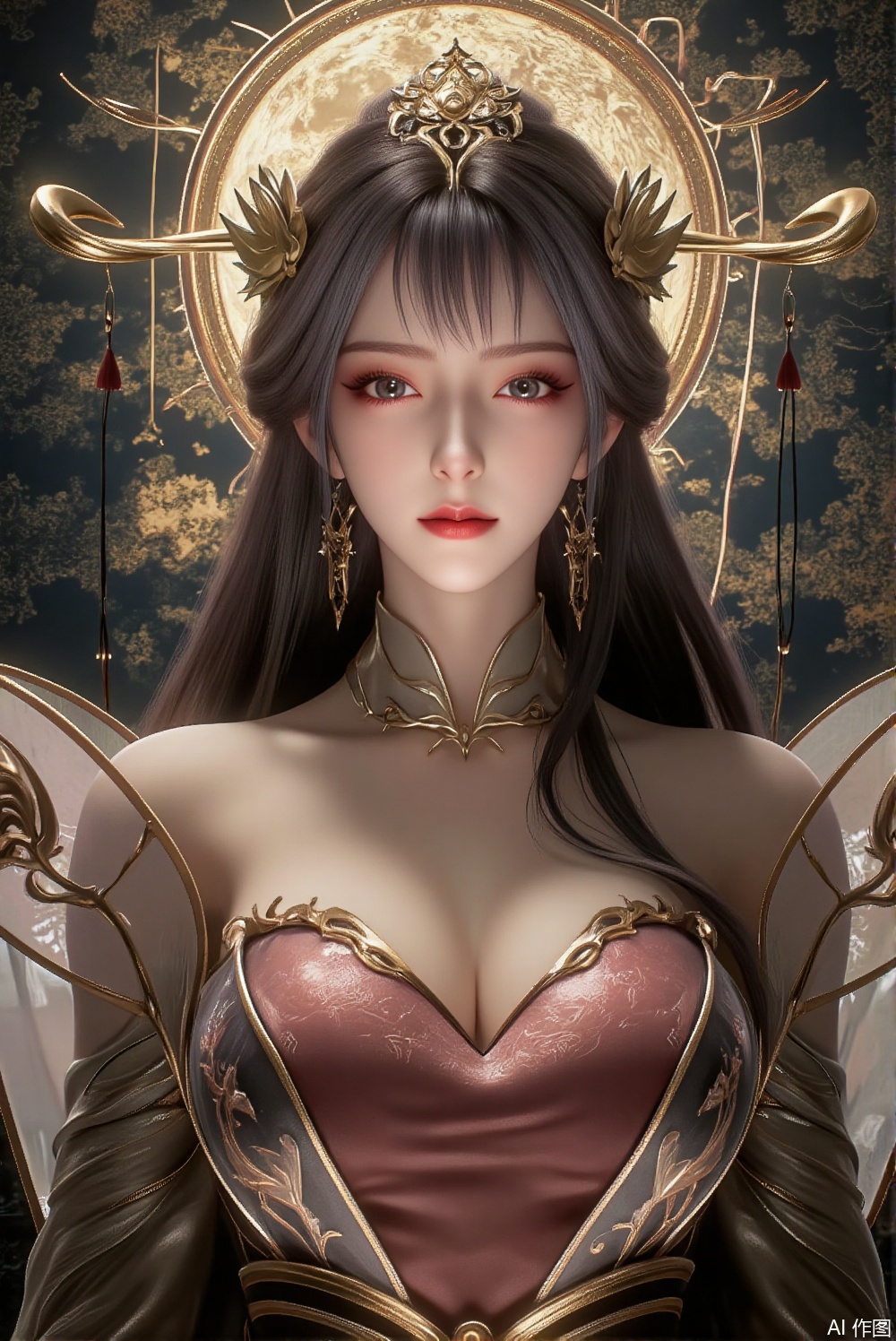 XUER dim moonlight,Extremely skinny slender girl,The exaggerated and deformed human body is full of India luxury and sexual metaphors,and the colors are insolent and dazzling,full of Japanese style,harmonious and multiple Buddhist atmosphere,Clear lines,(illustration:1.3),Unique,weird,gorgeous and classical painting style,by Aya ****,by Aubrey Beardsley,Classicism,Decorativeism,1girl,masterpiece,best quality,Takato Yamamoto style,by Chiharu Shiota,Texture,Axis Shift Lens,Migration,Dynamic Composition,Bang Haisu,Luo Erchun,Dark Magic,line art,intricate abstract background,fractal art,official art,low saturations,dim lighting,high detailed skin,(detailed skin:1.1),1girl,solo,long hair,chinese clothes,facing viewer,shawl,anklet,
