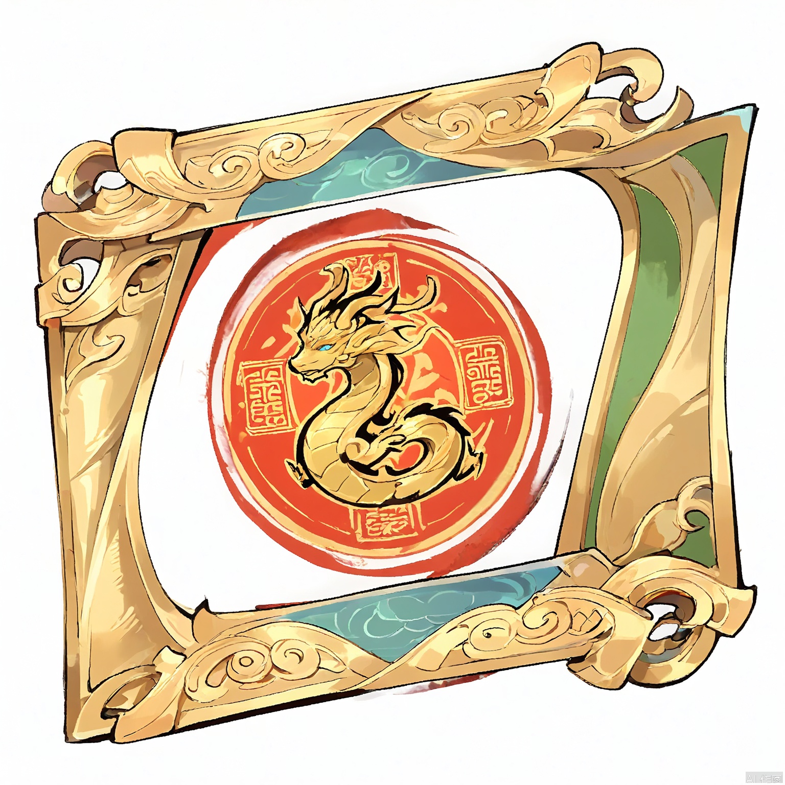 GFTB, A minimalist ink drawing of a enchanted scroll sealed with a golden dragon stamp. The scroll's edges are frayed, hinting at its ancient origins, while the dragon stamp adds a touch of regality. The white background emphasizes the scroll's importance and the secrets it holds.