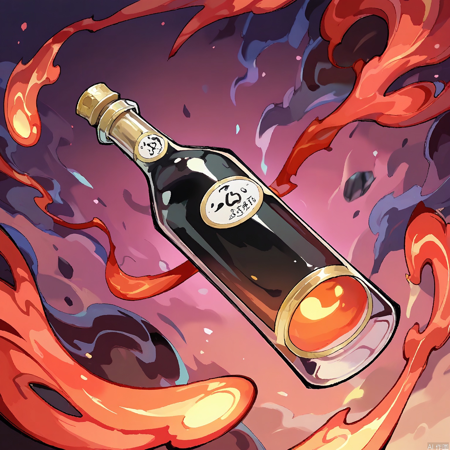 GFTB, A traditional Chinese ink-style game item icon featuring a glowing elixir bottle. The bottle is intricately designed with cloud motifs and has a soft, ethereal glow emanating from it. The background is a simple white, enhancing the mystical aura of the elixir. The overall style is clean yet evocative, focusing on the bottle's ancient charm and magical properties