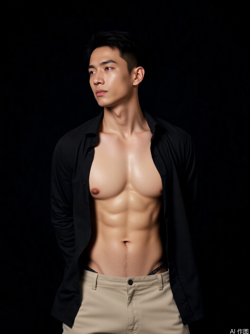photo,  Photograph of a fit,  Asian man with a toned on Tensor.Art