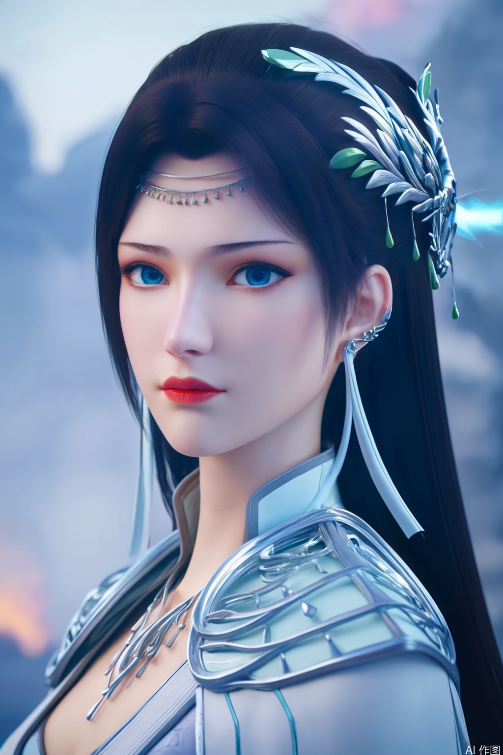 score_9_up,score_8_up,score_7_up,Expressiveh,illustration,CG, 
1girl, solo, long hair, blue eyes, black hair, hair ornament, looking_at_viewer,dress, jewelry, upper body, earrings,
 highly detailed,ultra-high resolution,32K UHD,sharp focus,best-quality,masterpiece,unconventional supreme masterpiece,masterful details,temperate atmosphere,with a high-end texture,in the style of fashion photography,Dynamic Angle