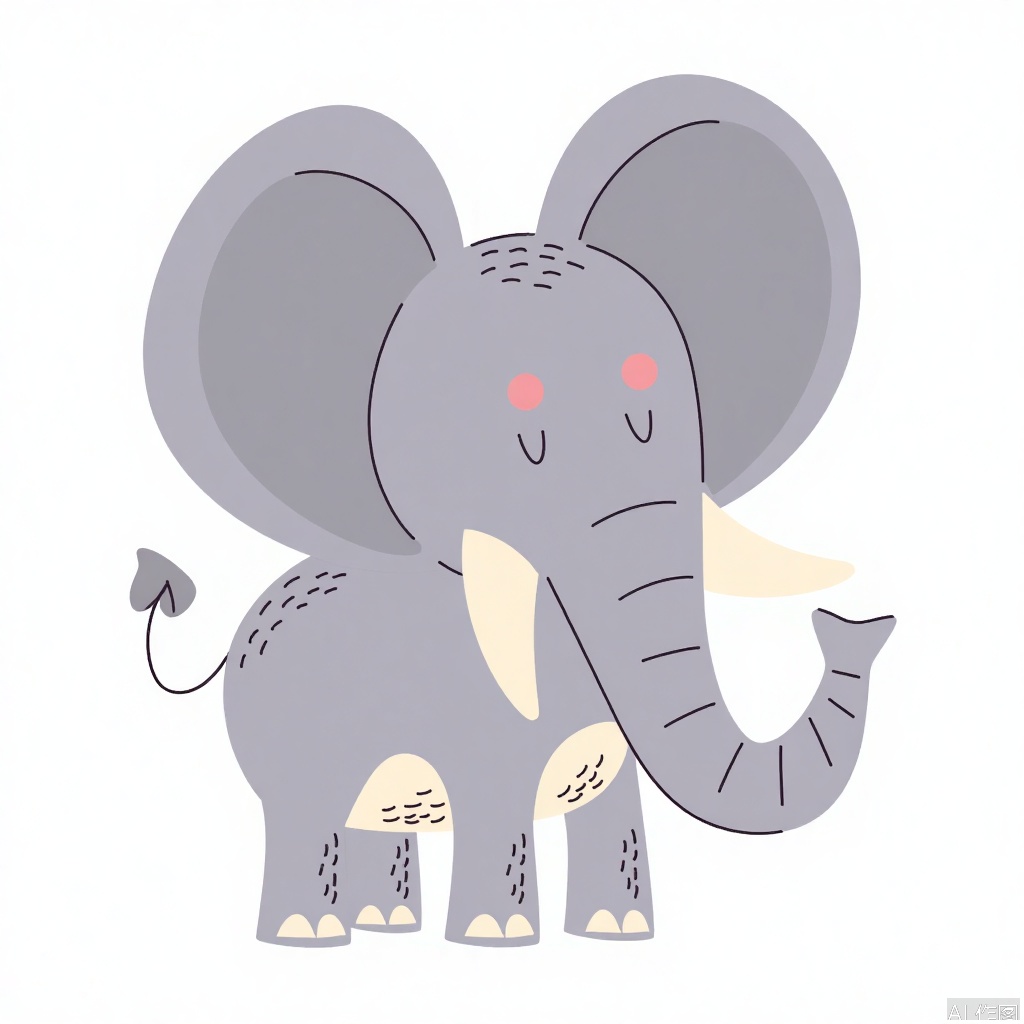Cartoon illustration, elephant