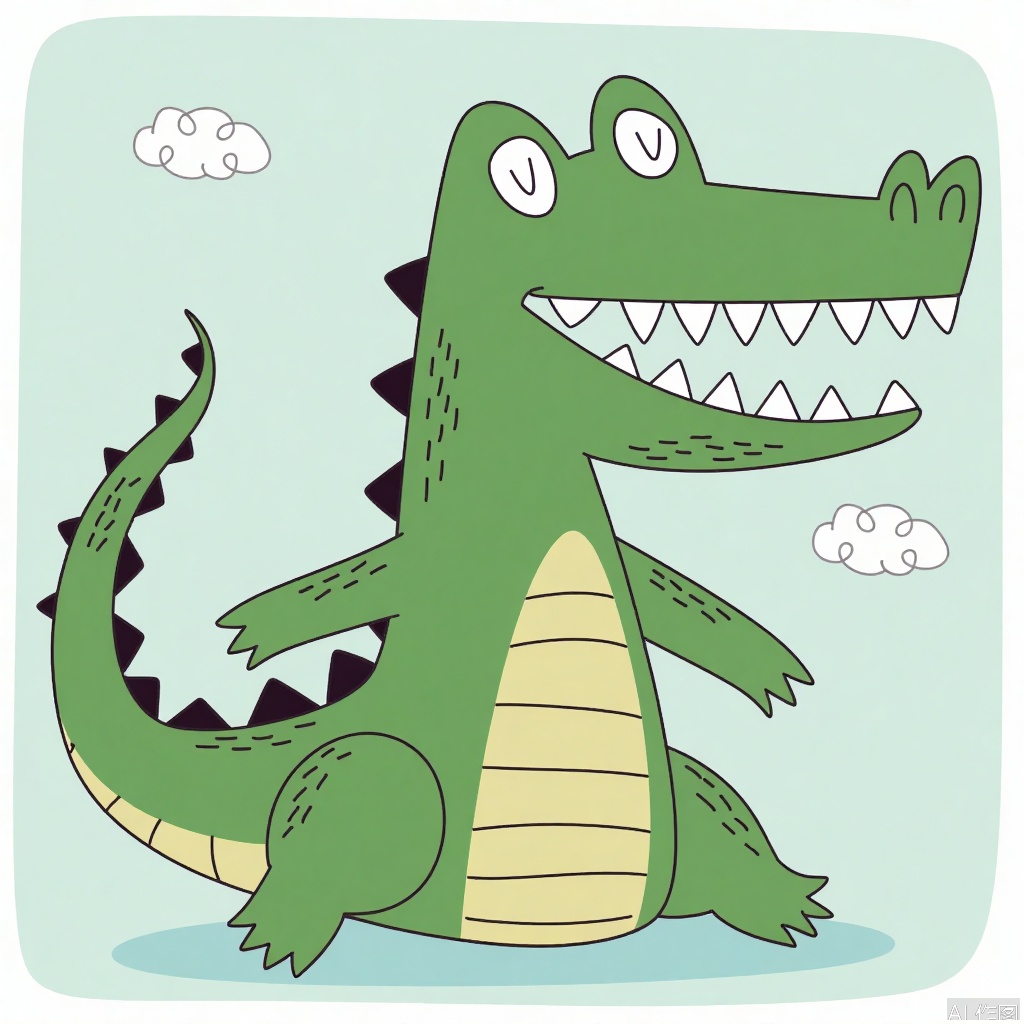 Cartoon illustration, crocodile