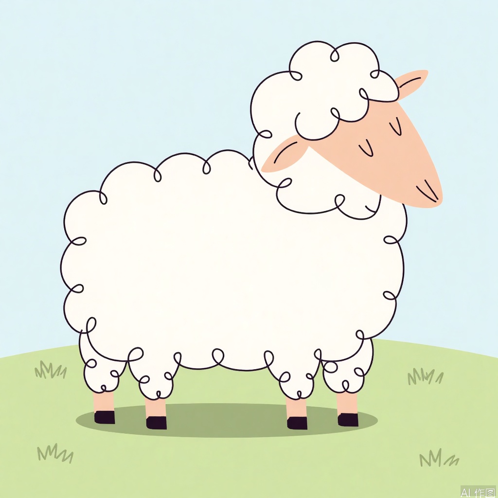 Cartoon illustration, sheep
