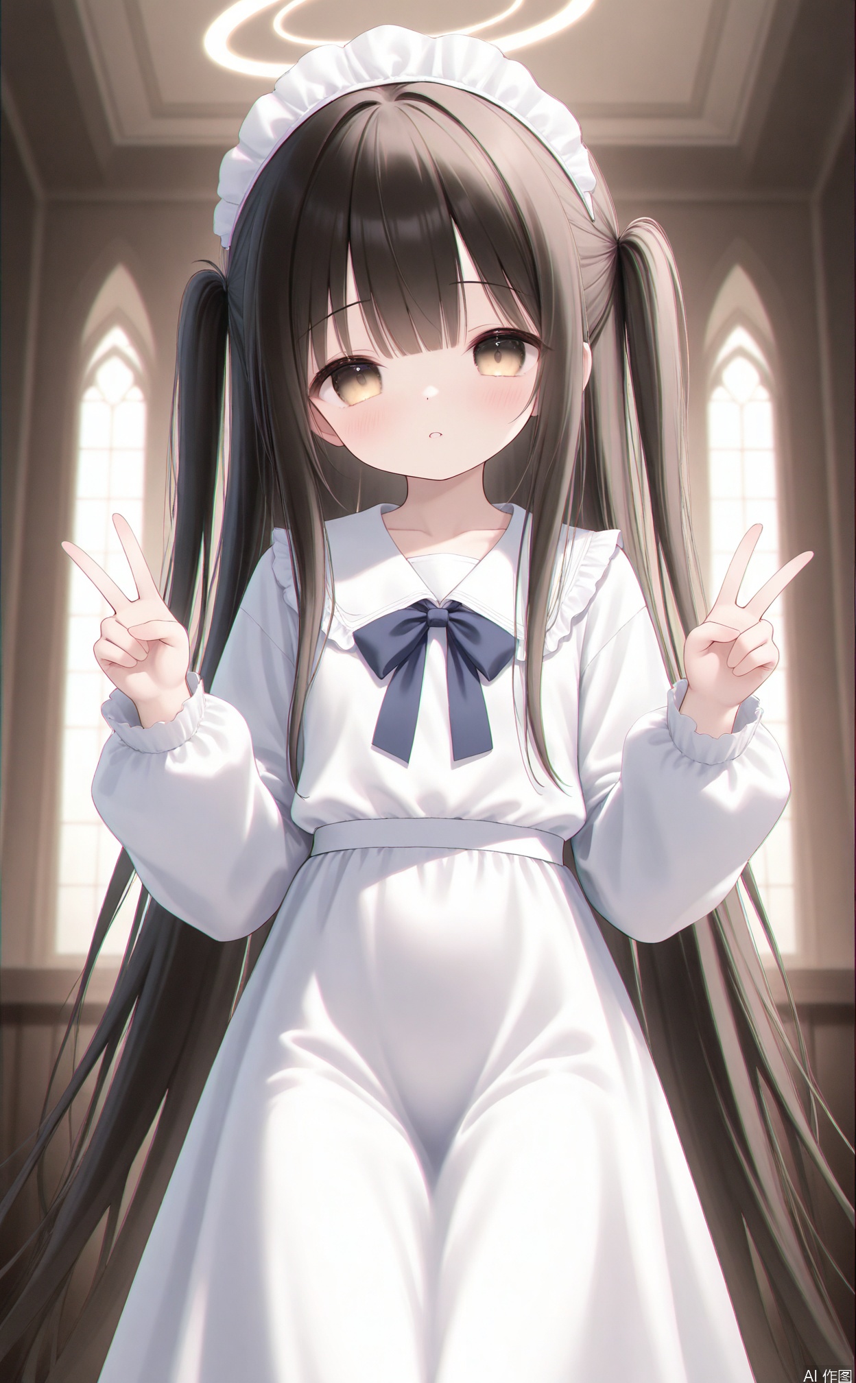 masterpiece,very aware,highres,absurdres,newest,best quality,loli,petite,high quality,chromatic_aberration,1girl,soli,long sleeves,long dress,qsxh
