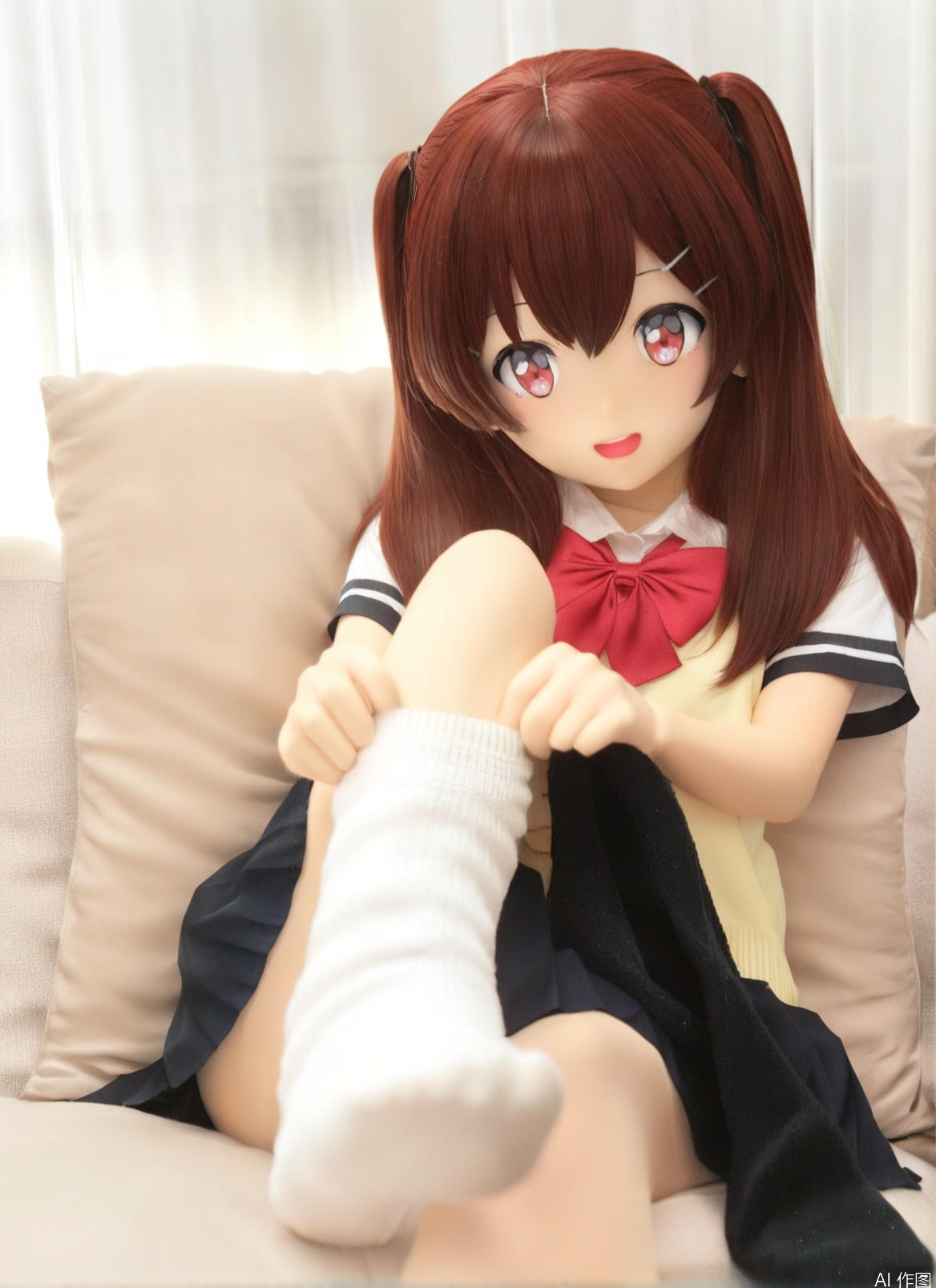 1girl,foot,wear sock,kawaii
