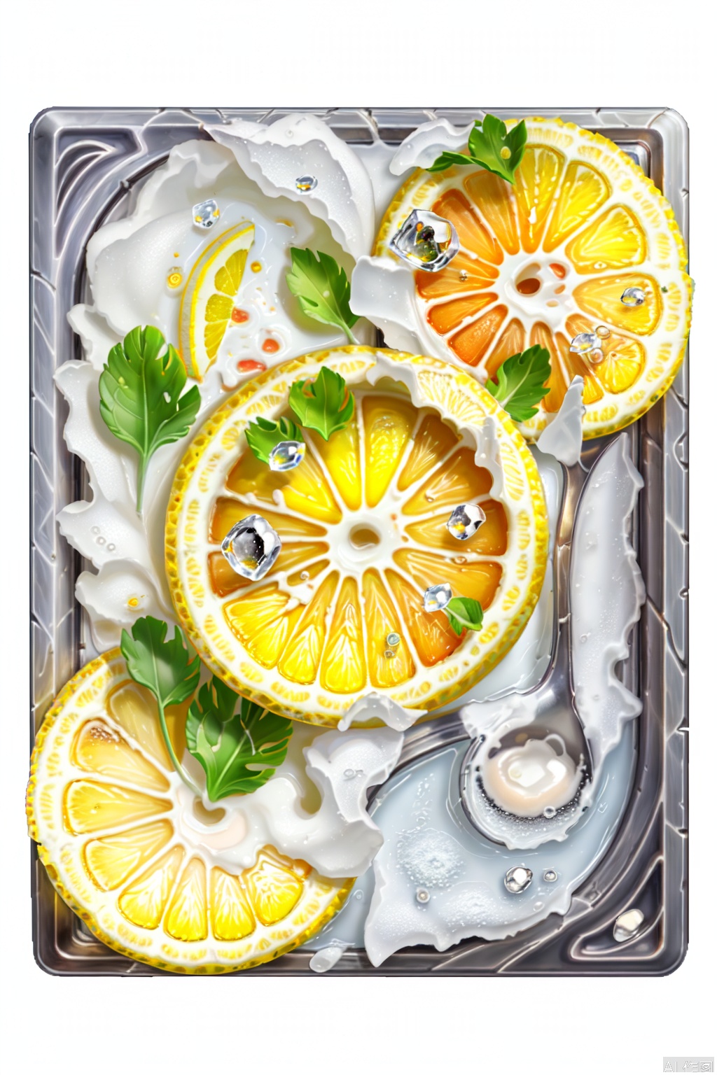 food, water, flowers, no humans, fruit, leaf, ice, water drop, glass, orange \(fruit\), food focus, lemon, still life, ice cube, lemon slice, orange slice,HearthStone,card back