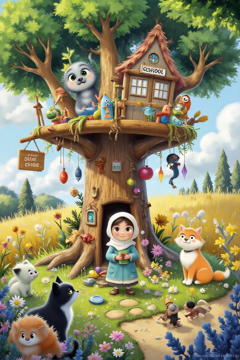 Treehouse,  drama,  school Sign on Tensor.Art