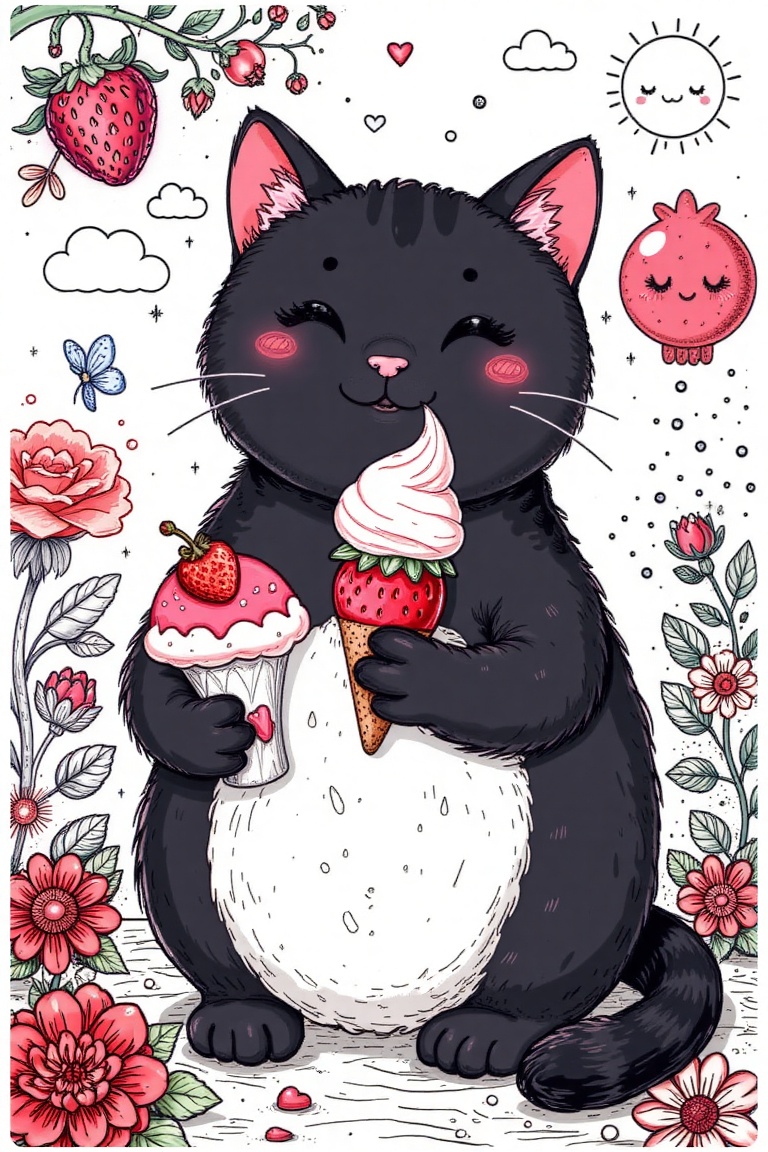 Icecream,  a cute cat,  fat on Tensor.Art