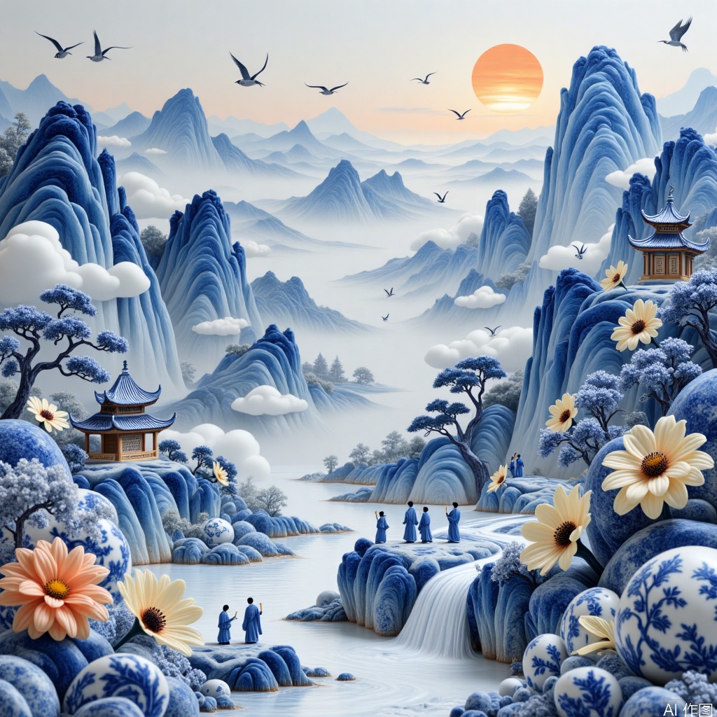 ,flowers,Model after the ancients,scenery