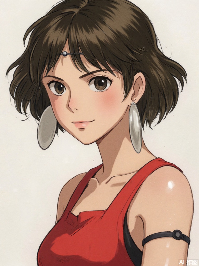 A handsome girl,Hayao Miyazaki style