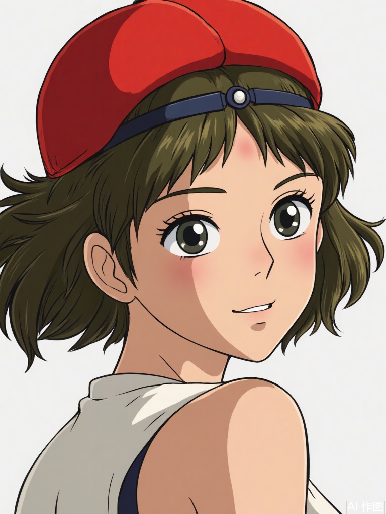 A handsome girl,Hayao Miyazaki style
