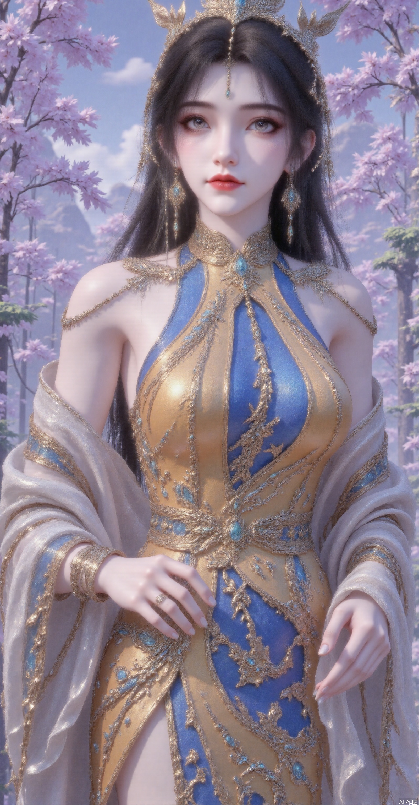 Costume Style Category
 
1. Draw a Portrait of a Person in Exquisite Ancient - style High - end Clothing: Require AI to draw a character image wearing magnificent ancient - style high - end clothing. The clothing should have delicate metal accessories and colorful fabric patches, with an overall style that is grand and rich in layers. You can refer to the color matching and decorative details of the clothing in the picture.
 
2. A Character in a Gorgeous Skirt in the Xianxia Theme: Set in the background of the Xianxia world, create a character wearing a gorgeous skirt. The skirt should have a unique collar design, flowing fabric, and exquisite pattern decorations. At the same time, match it with headwear and earrings and other accessories that conform to the Xianxia style.
 
Scene Integration Category
 
1. A Noble Fairy in a Fantasy World: Use AI to create a fantasy scene with strange landforms and mysterious lighting. A fairy dressed in clothing similar to that in the picture is placed in it, showing a noble and extraordinary temperament.
 
2. The Protagonist of a Celebration in an Otherworld: Set a celebration scene in an otherworld, with rich elements such as crowds, fireworks, and special buildings. At the center of the picture is a character wearing the exquisite clothing in the picture, becoming the focus of the celebration.
 
Character Design Category
 
1. The Image of a Female Elder in a Xianxia Sect: Create the image of a female elder in a Xianxia sect, wearing clothing similar to the style in the picture. Show her status in the sect and powerful immortal cultivation through her clothing, accessories, and demeanor.
 
2. A Goddess in Myth and Legend: Based on myth and legend stories, draw the image of a goddess. Refer to the clothing style in the picture, and the goddess should have a sacred and elegant temperament that conforms to her identity. Some mythical elements such as auspicious clouds and divine light can be added as special effects.