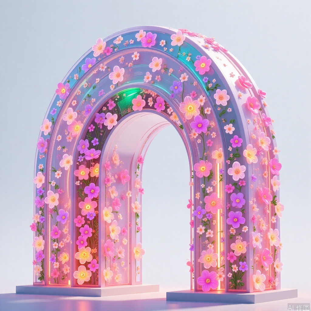 , Everything blossoms.,Future architecture,glittering and translucent