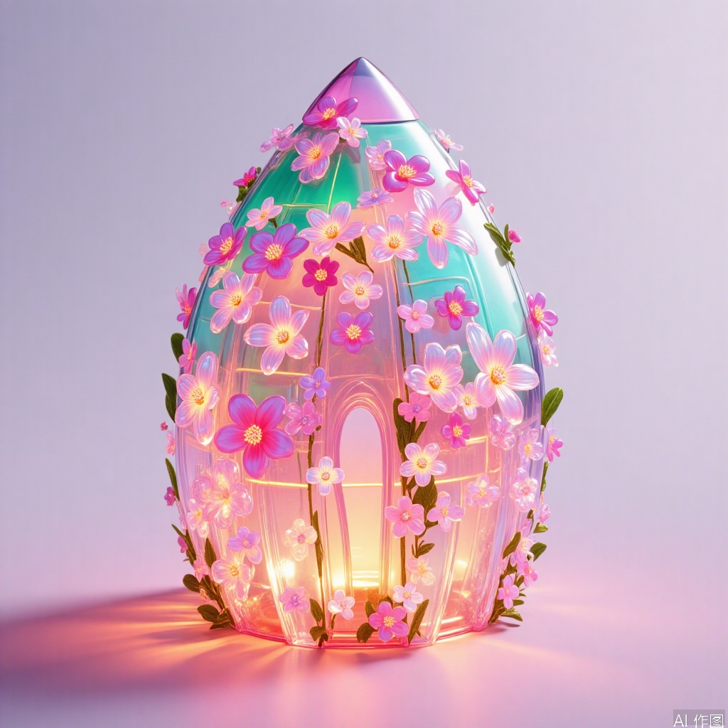 , Everything blossoms.,Future architecture,glittering and translucent