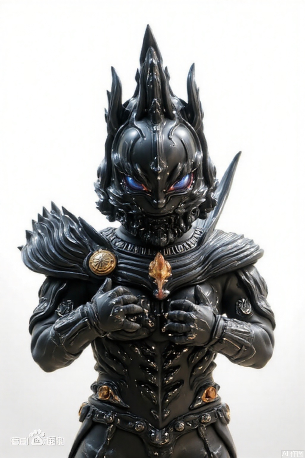 masterpiece, best quality,solo,(white background:1.2),simple background,
looking at viewer,breastplate,shoulder armor,gauntlets,cover,mask,helmet,full armor,weapon,spikes,armor,gloves,horns