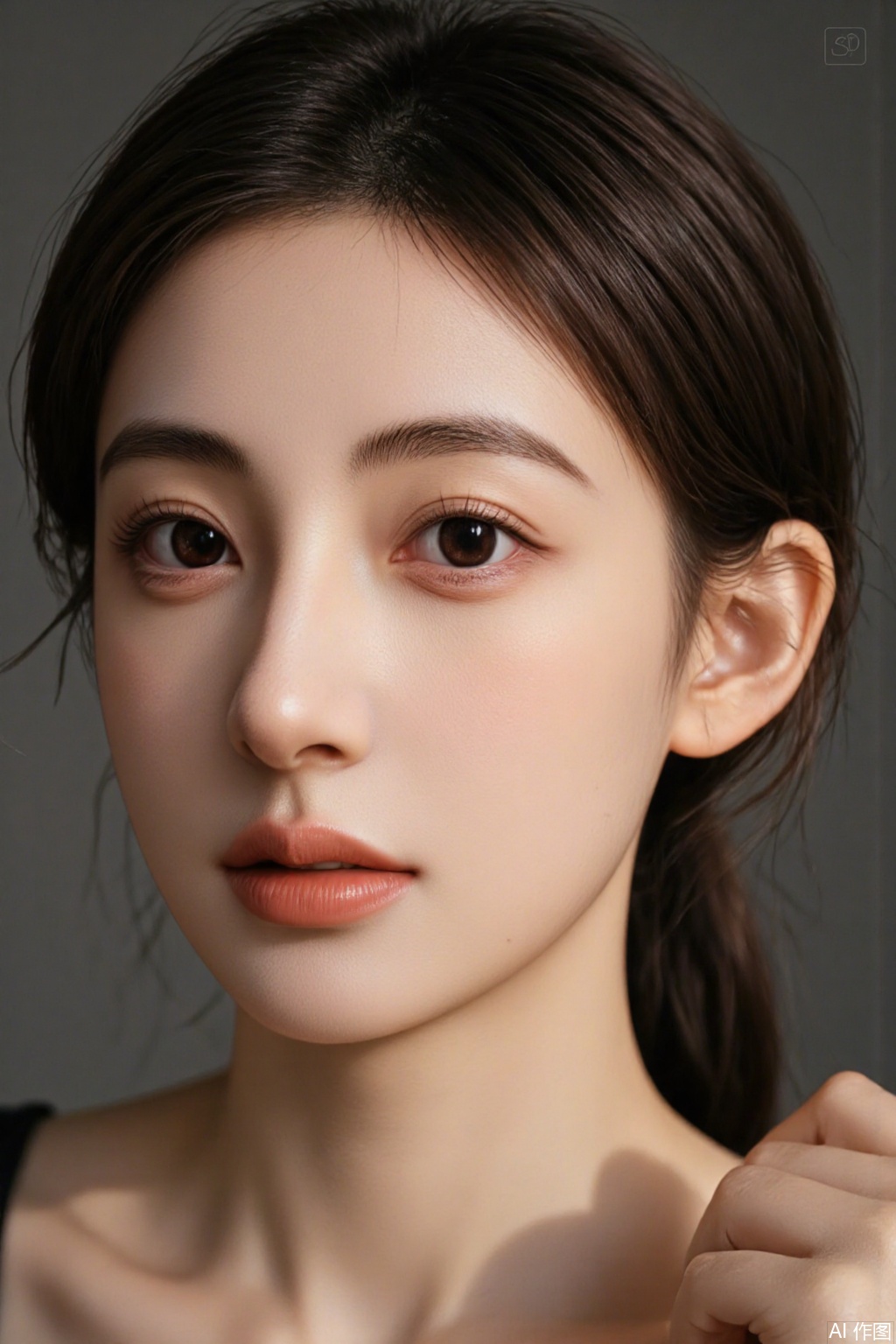 Ultra photoreal, Insane Details,32K,Realistic,
1 girl's face closeup, portrait photo, f16 aperture shot, Skin details