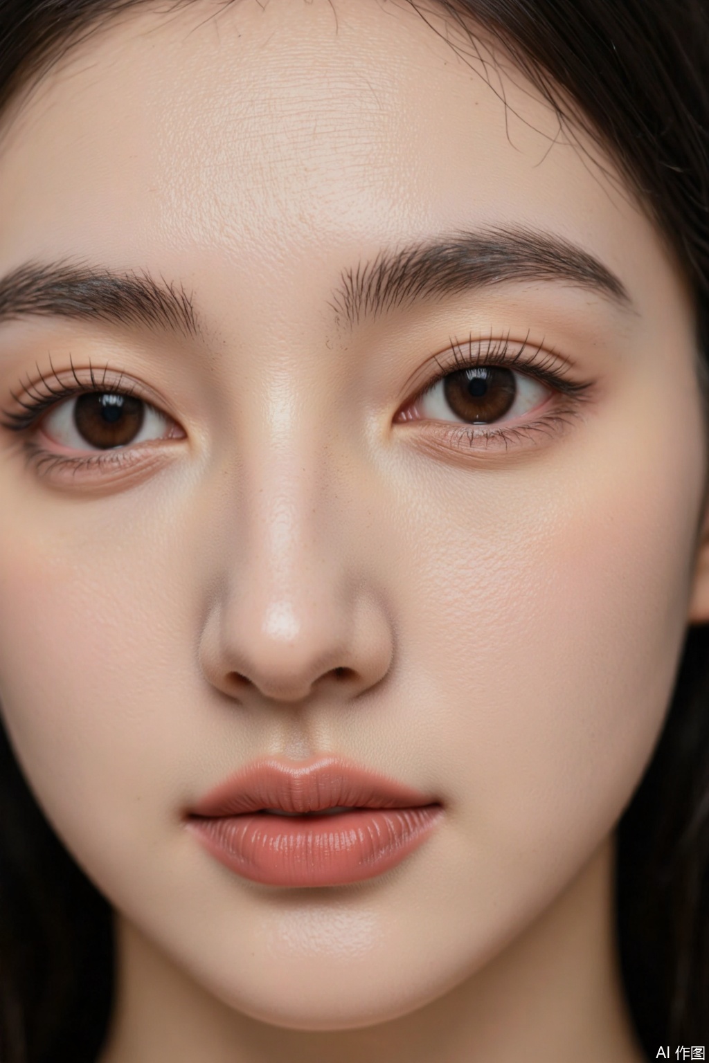 1girl, solo, Skin details, portrait, half face