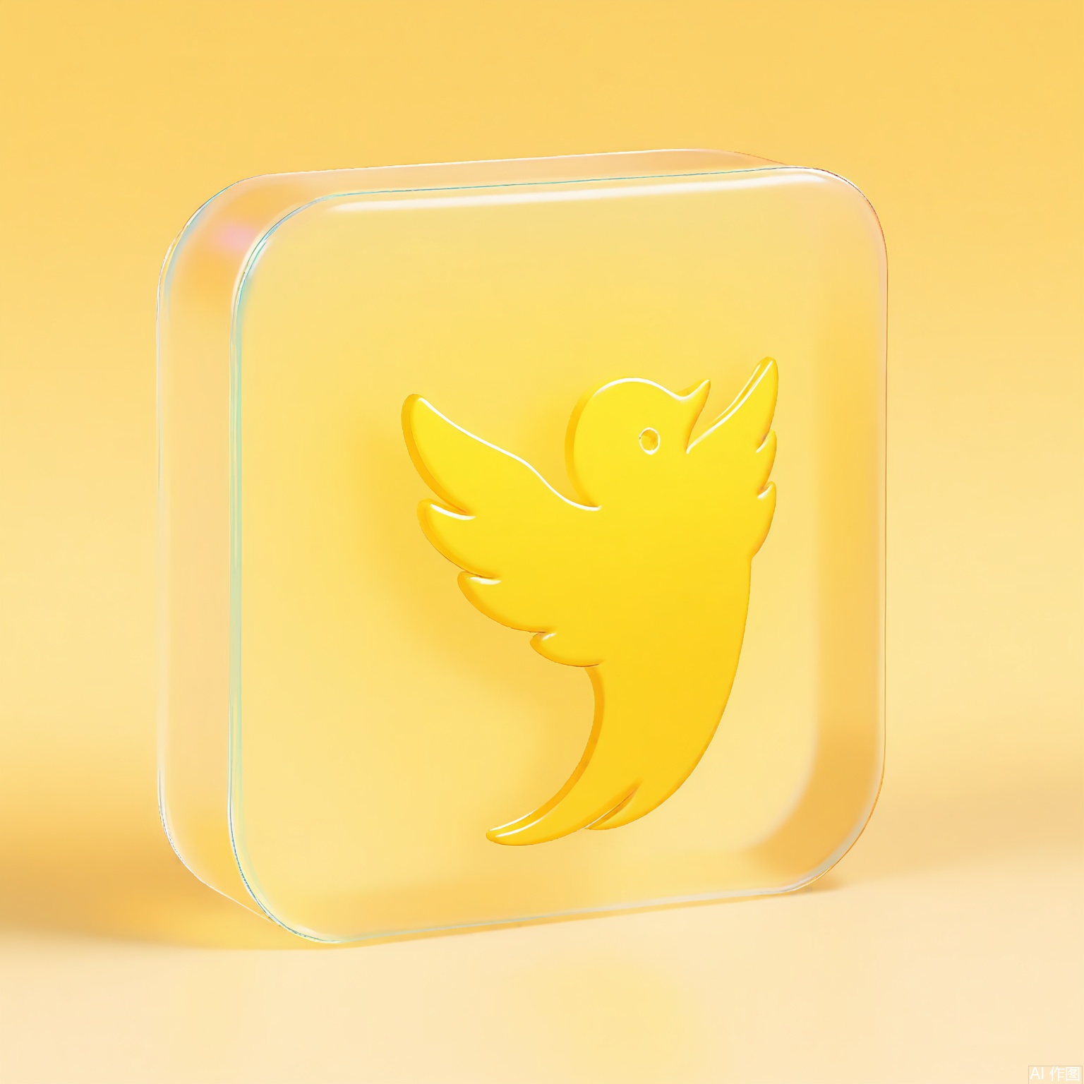 BTM, A 3D-rendered logo of IKEA, featuring bold blue-and-yellow logo letters in translucent matte acrylic, fused with particleboard texture visible at edges. The background mimics Swedish sunset skies in peach-to-lavender gradient.
