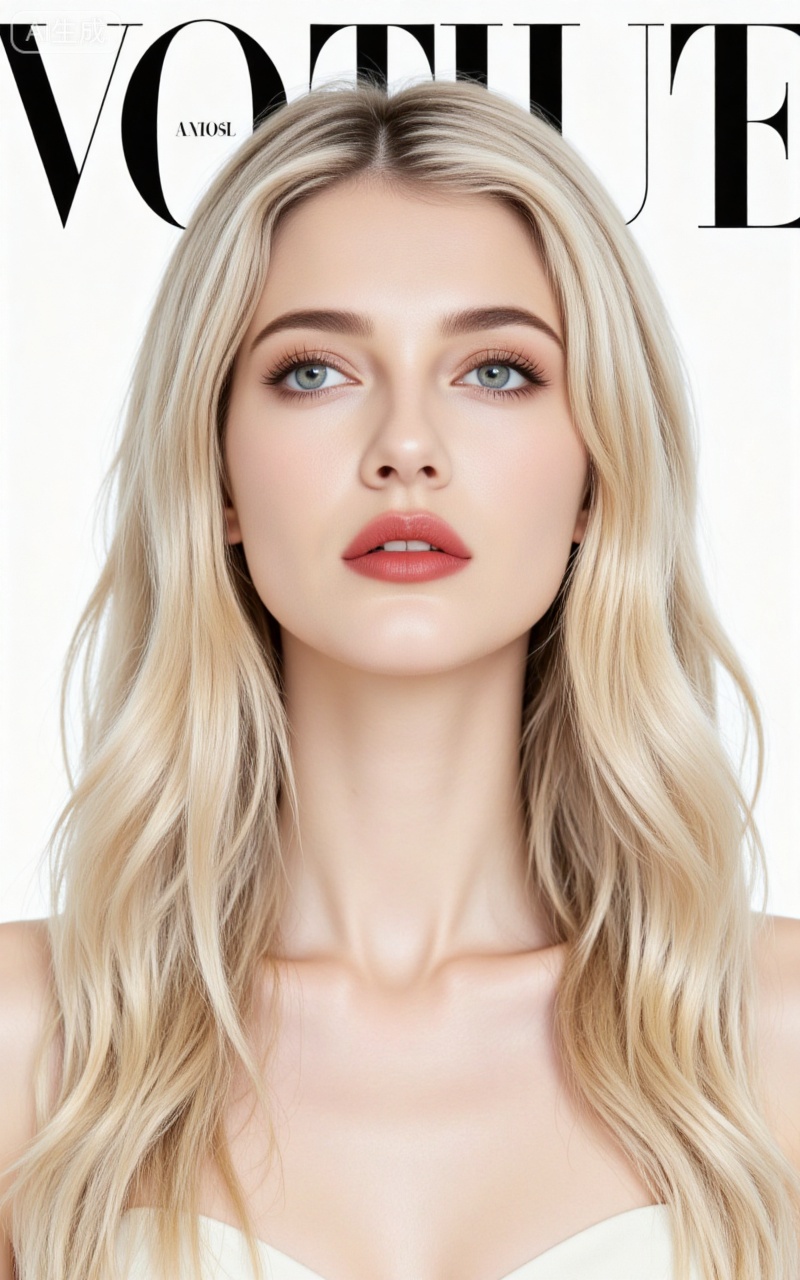 1girl, solo, realistic, blonde hair, lips, long hair, white background, portrait, parted lips, simple background, collarbone, eyelashes, looking up, nose, cover, blue eyes, artist name, magazine cover,
lvjing,meinv,oumei,taozhuang,pifu