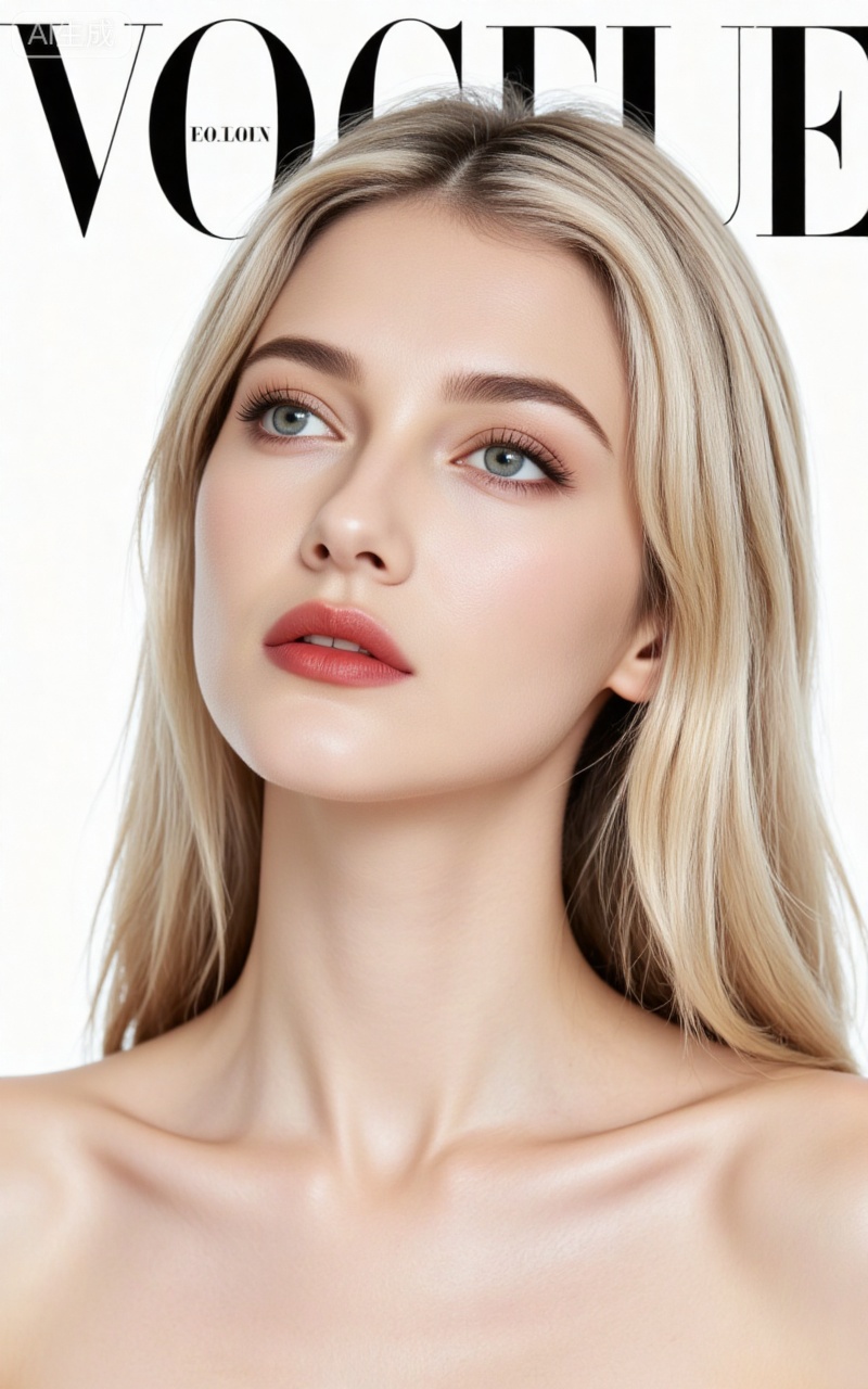 1girl, solo, realistic, blonde hair, lips, long hair, white background, portrait, parted lips, simple background, collarbone, eyelashes, looking up, nose, cover, blue eyes, artist name, magazine cover,
lvjing,meinv,oumei,taozhuang