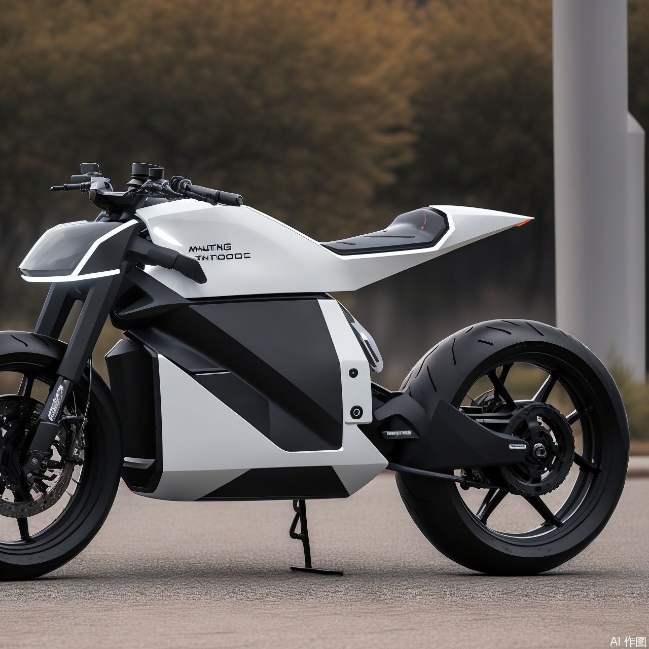  outdoors, no humans, ground vehicle, motor vehicle, car, road, vehicle focus, wheel,Realistic, 4k rendering, futuristic, sci-fi., Motorbike, Product Design Sketch,side view, product render, Motorbike Design, product design,product render,cardesign,Product design, A conceptual robot,sketch,Concept motorbike design