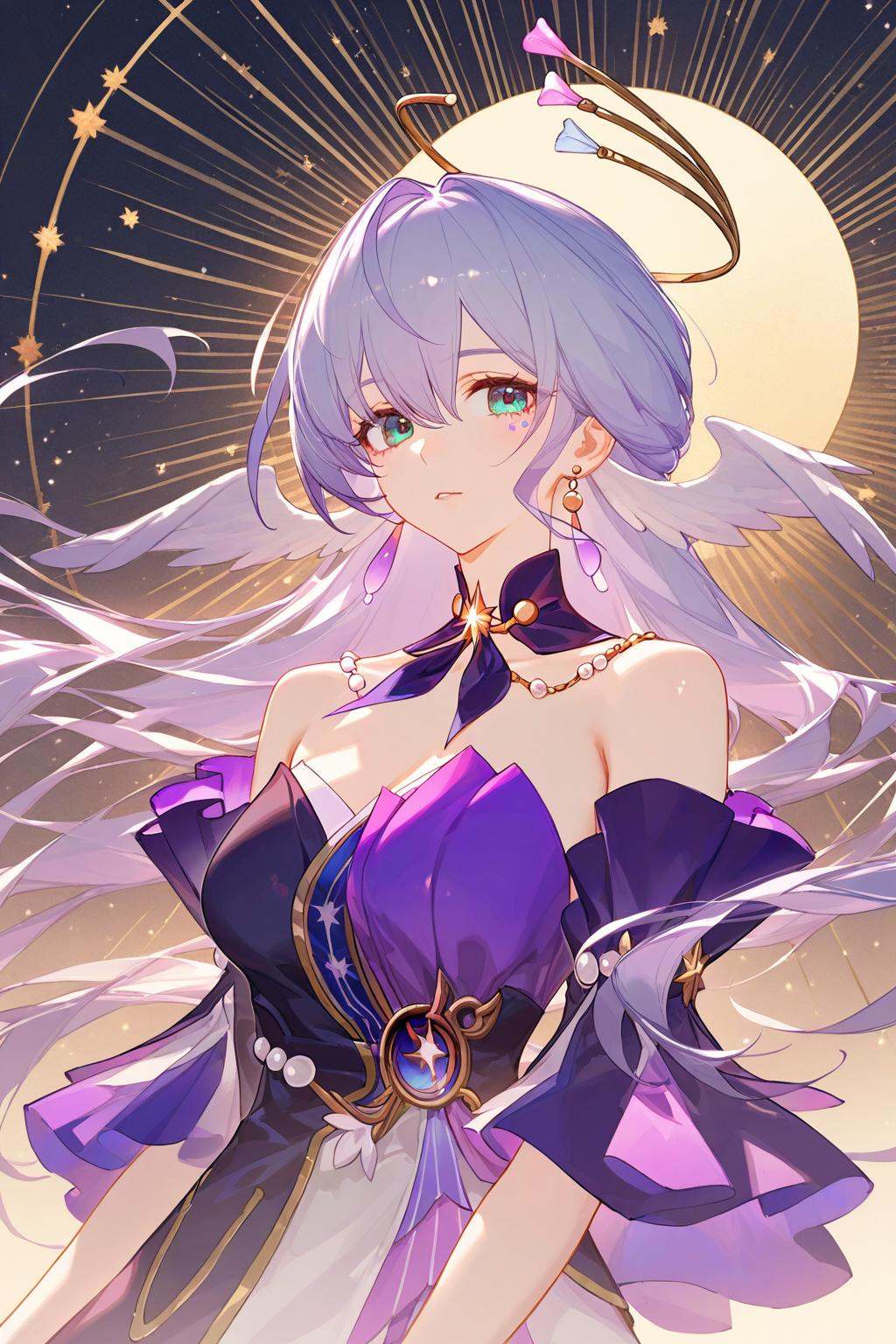 chosen colorbox,robin (Honkai: Star Rail),artist:ask_(askzy),artist:yolanda,[artist:WANKE],artist:ciloranko,1girl,upper body BREAK Simple Flat Coloring,shiny skin,very aesthetic,high definition,masterpiece,illustration,best quality,<lora:chosen colorbox:0.5>,