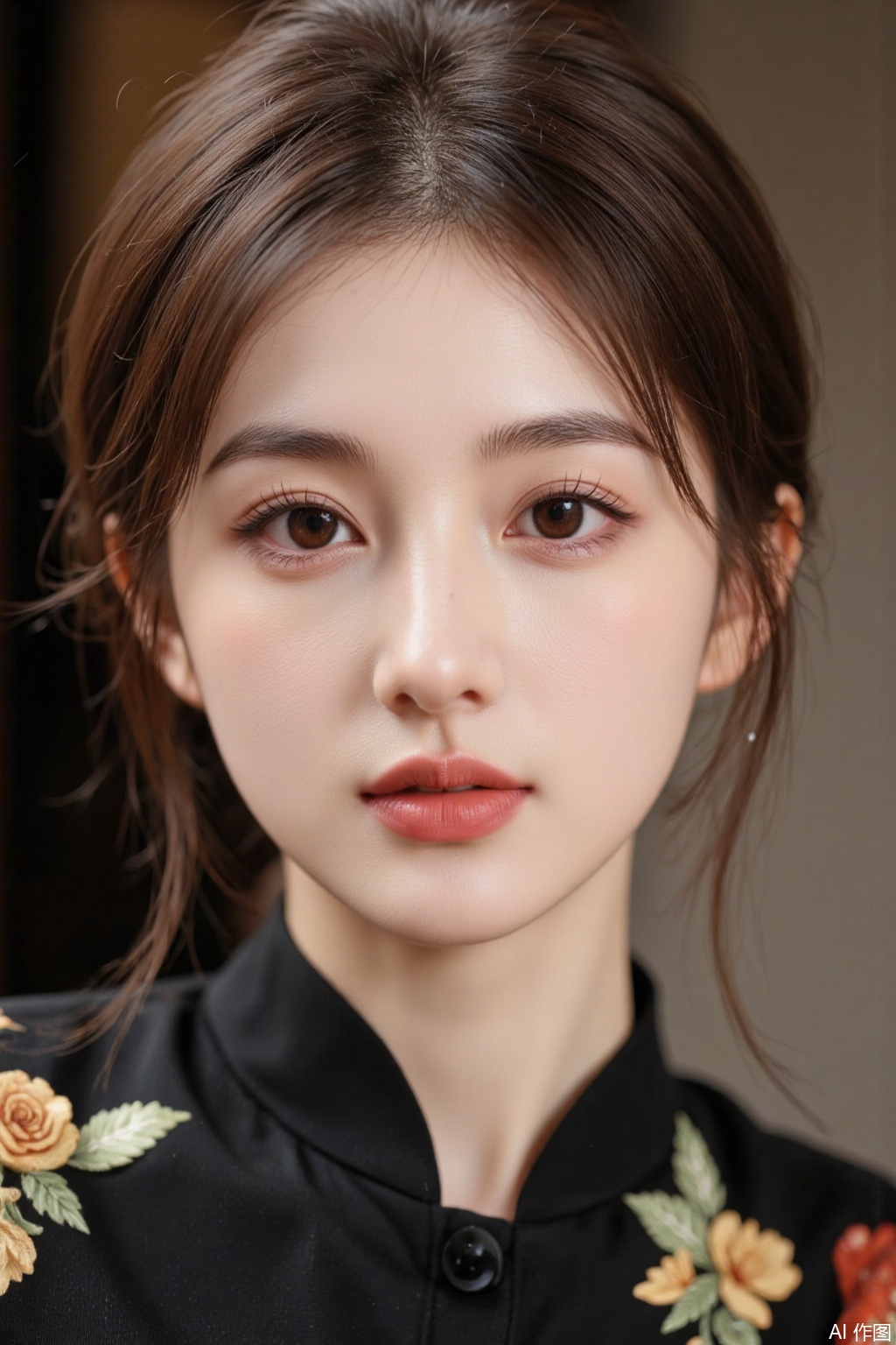 Ultra photoreal, Insane Details, 32K, Realistic, 20-year-old girl portrait close-up, ultimate skin details,masterpiece,Skin details,Miniature World Dragon Boat Festival Felt Style