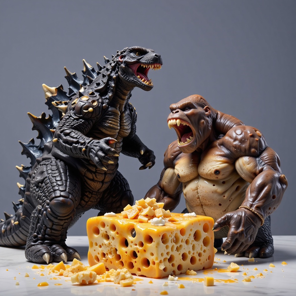 godzilla and kong made out cheeese,  aesthetic on Tensor.Art